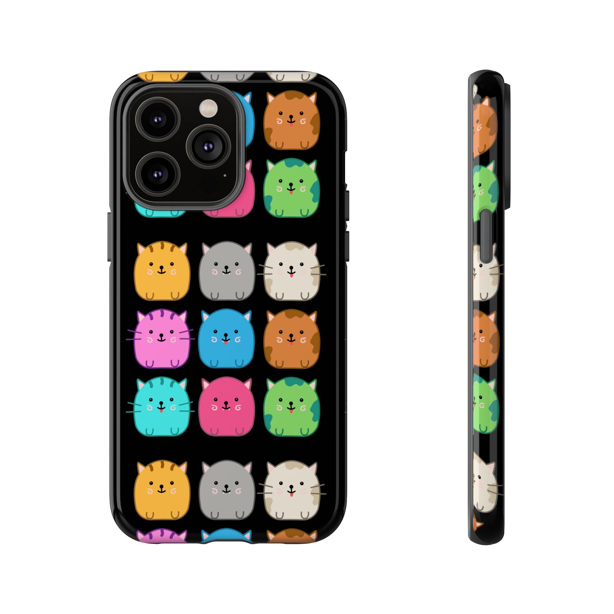 Cute Cat Phone Case, Kawaii Animal Lover Gift, Tough Phone Cover for Kids and Adults, Fun Cat Designs for Birthdays, Pet Lovers