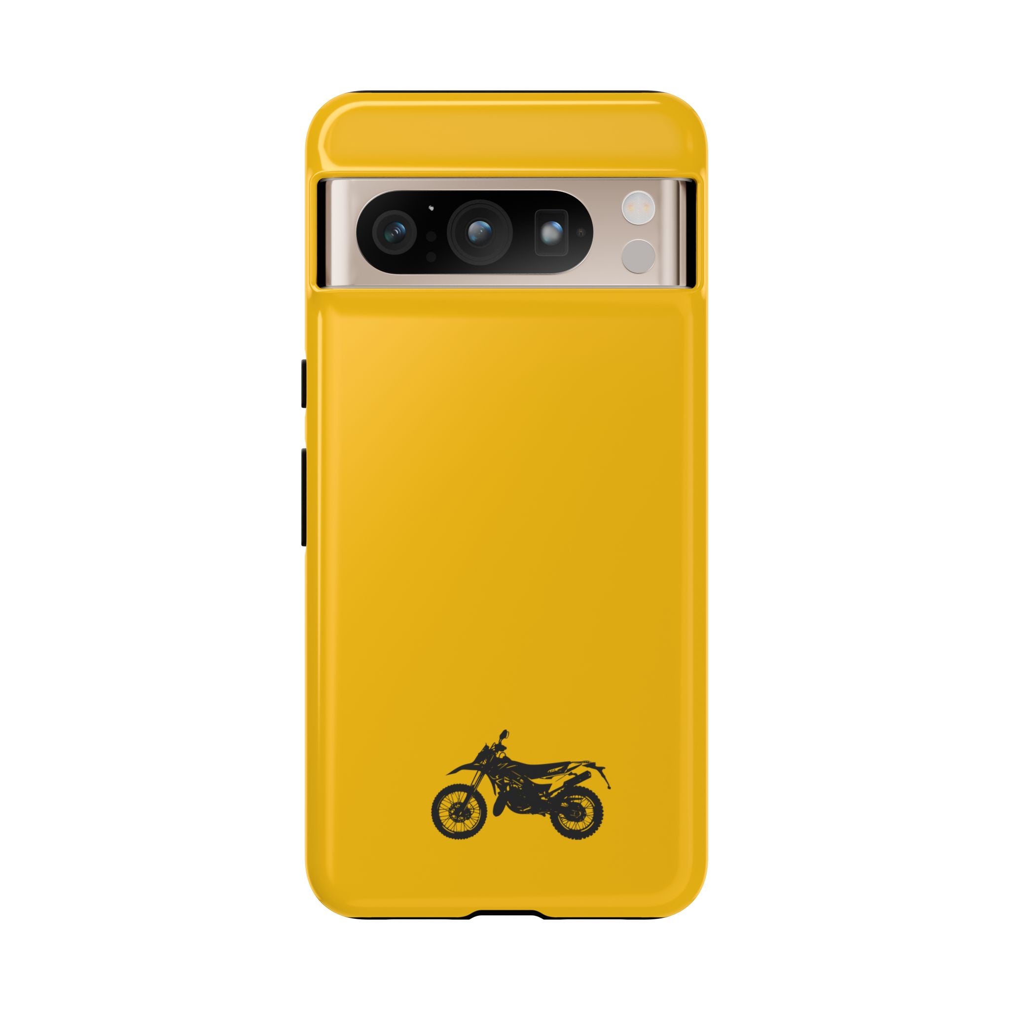 Motorcycle Phone Case, Tough Phone Cover, Gift for Bikers, Durable Tech Accessory, Yellow Motorcycle Design