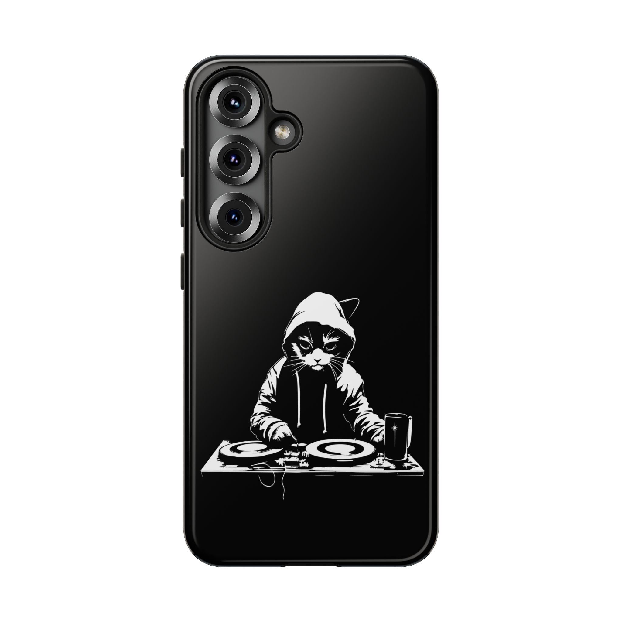 DJ Cat Phone Case, Tough Phone Cover, Pet Lover Gift, Music Enthusiast Accessory, Cute Cat Decor, Unique Case Design