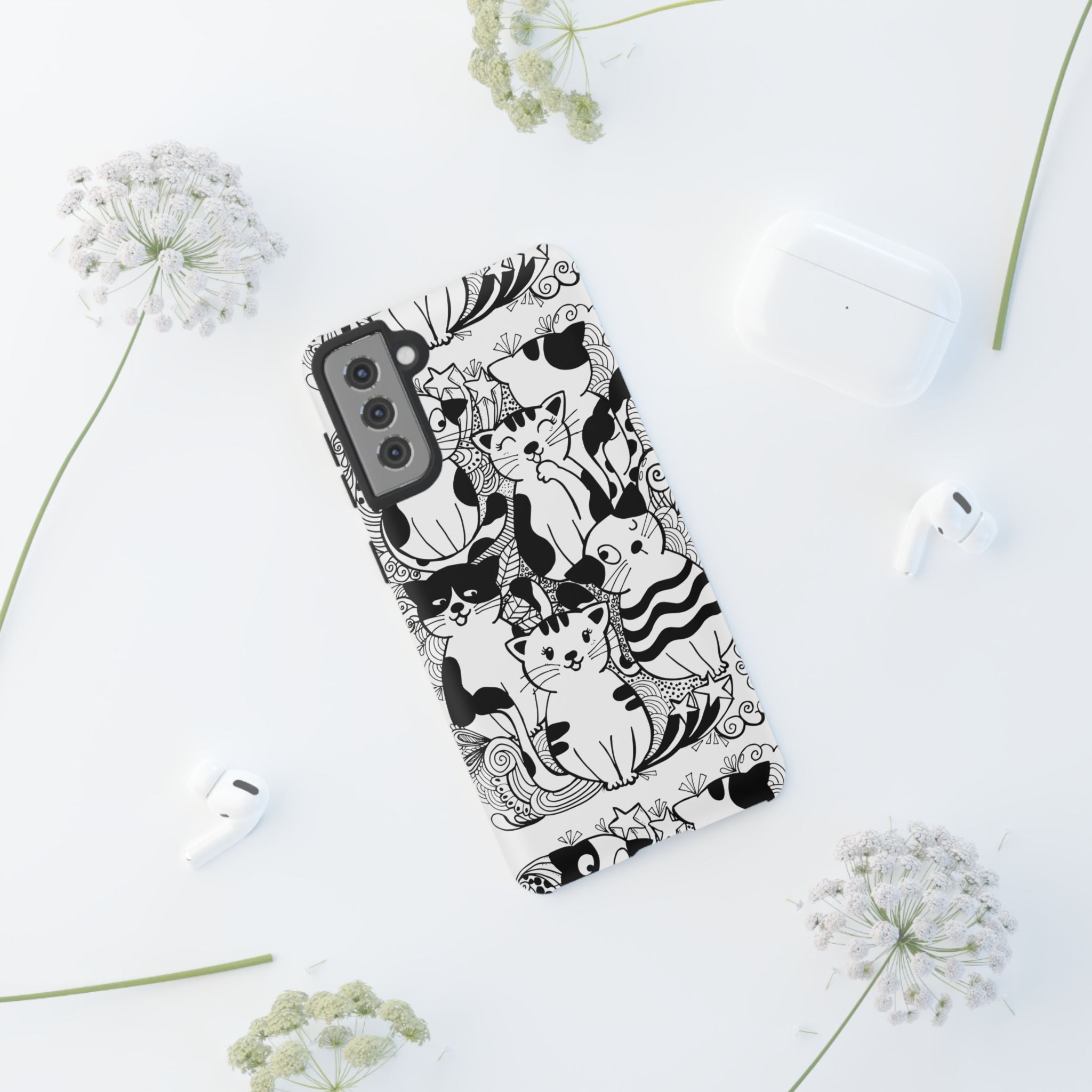 Cat-Themed Phone Case, Cute Cat Art, Pet Lover Gift, Birthday Present, Unique Cat Decor, Fun Tech Accessories, Animal Lover Case