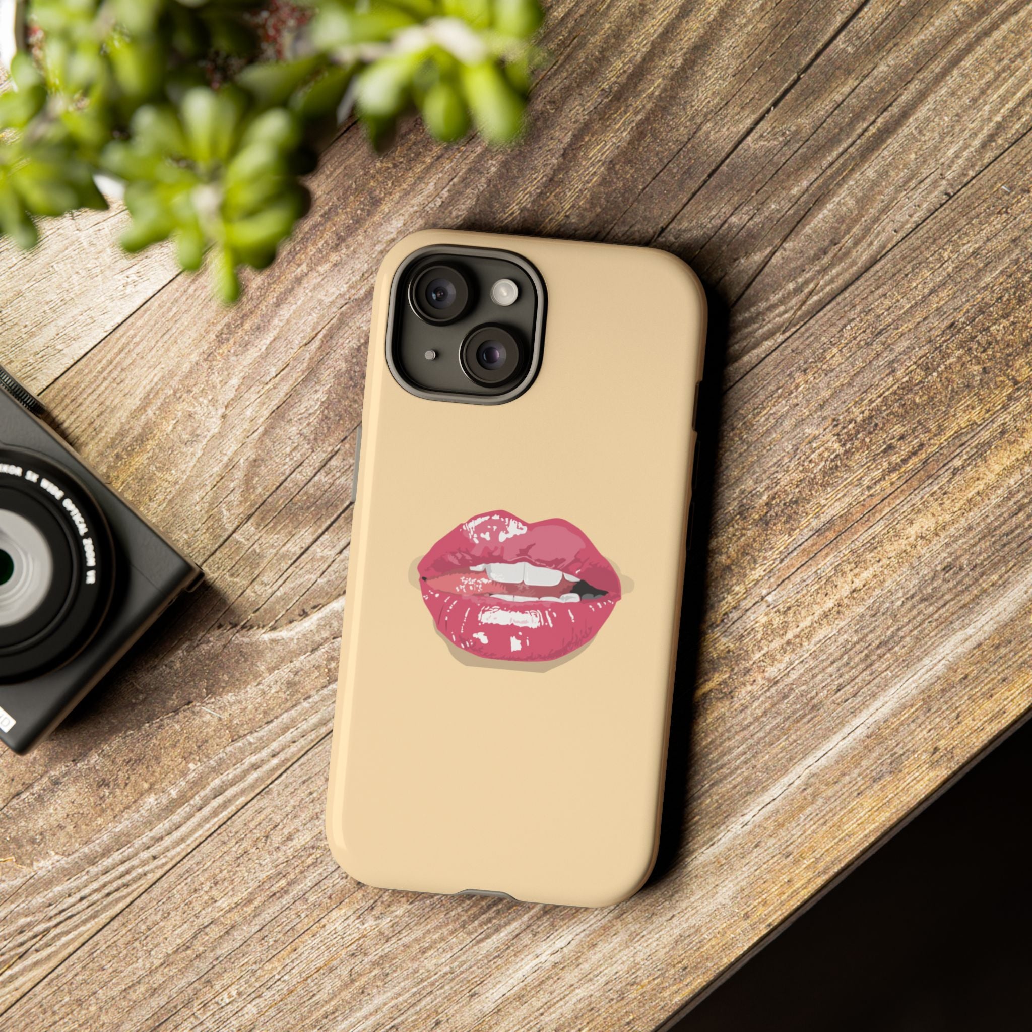 Stylish Phone Case with Lip Print, Trendy Mobile Cover, Fashion Accessory, Gift for Her, Cute Cell Phone Case