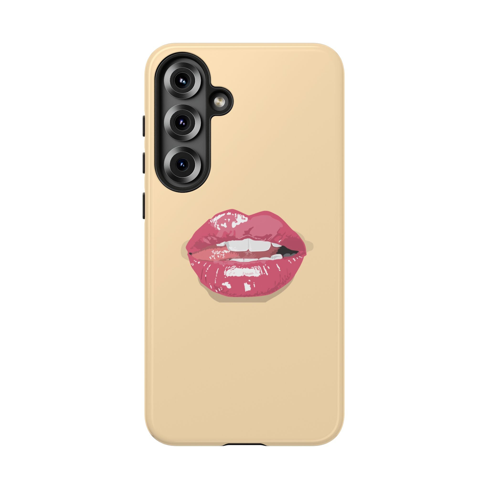 Stylish Phone Case with Lip Print, Trendy Mobile Cover, Fashion Accessory, Gift for Her, Cute Cell Phone Case