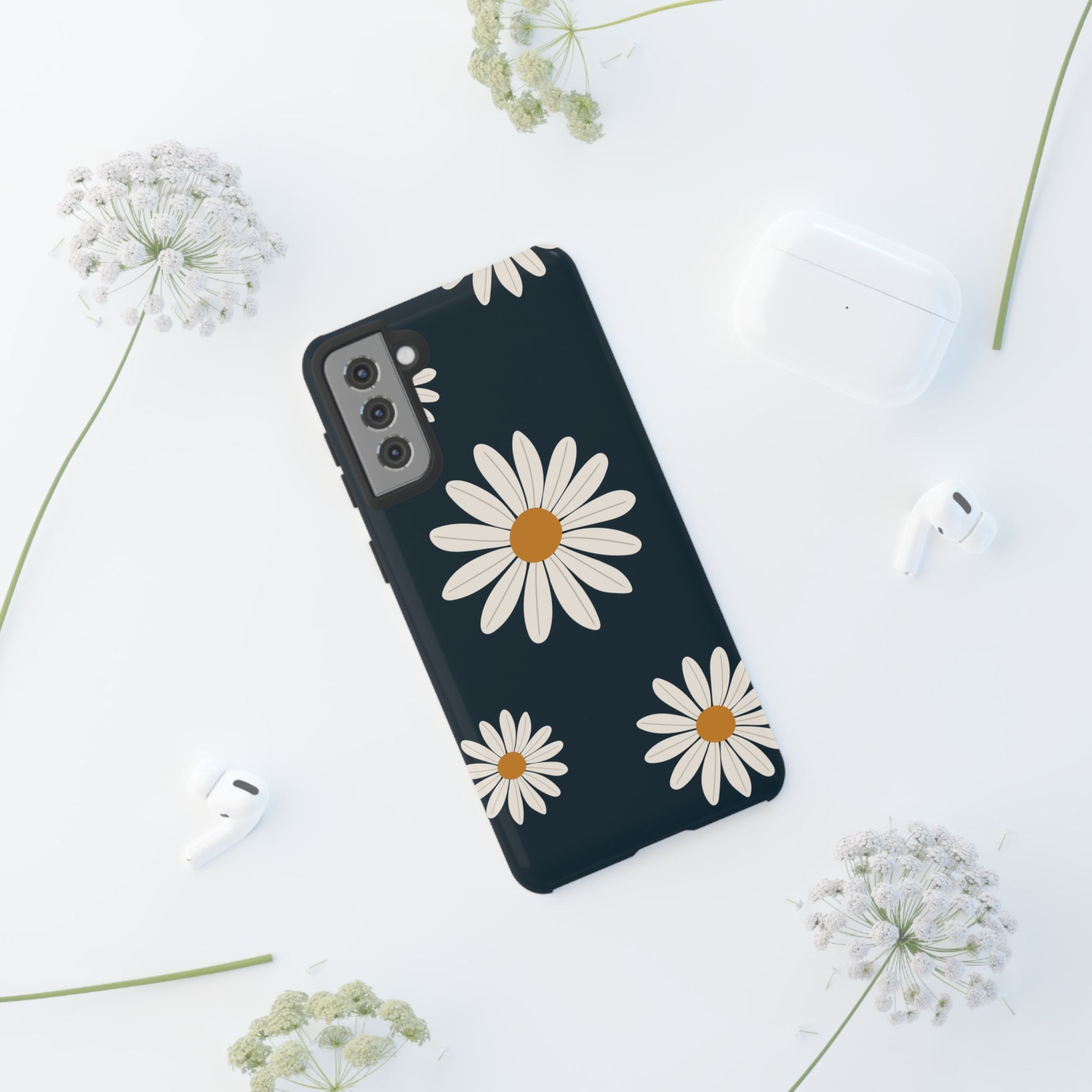 Daisy Phone Case, Floral Phone Cover, Tough Phone Case, Gift for Flower Lovers, Smartphone Accessory, Spring Design