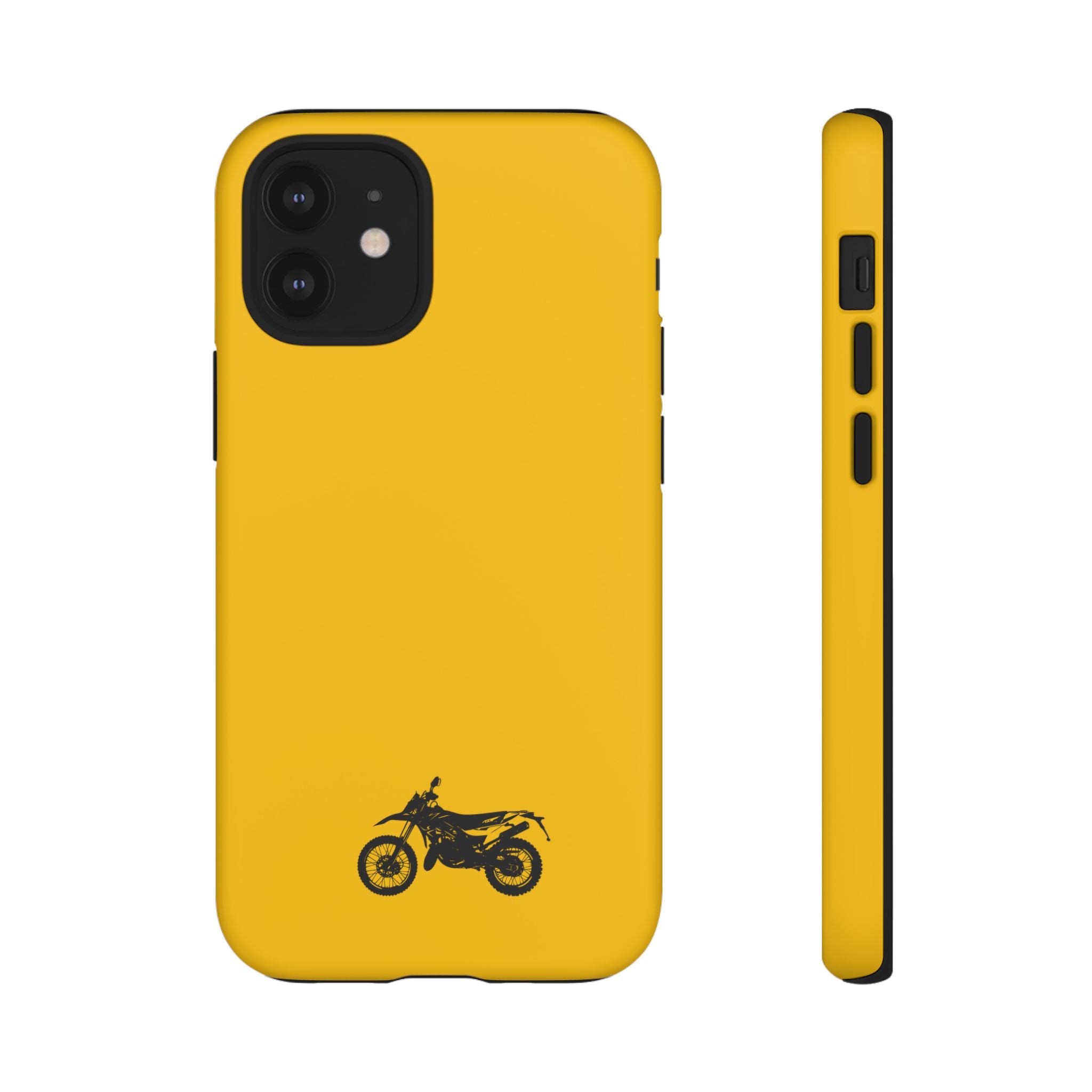 Motorcycle Phone Case, Tough Phone Cover, Gift for Bikers, Durable Tech Accessory, Yellow Motorcycle Design