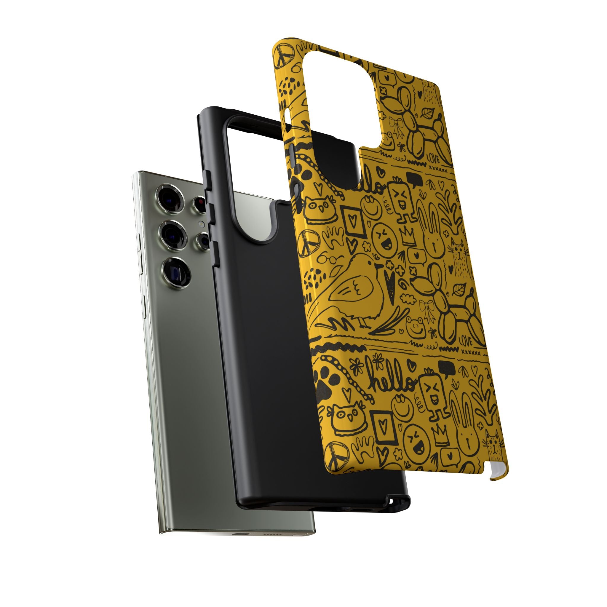 Vibrant Phone Case, Cute Yellow Floral iPhone Cover, Stylish Tough Case, Fun Phone Accessory, Perfect Gift for Teens