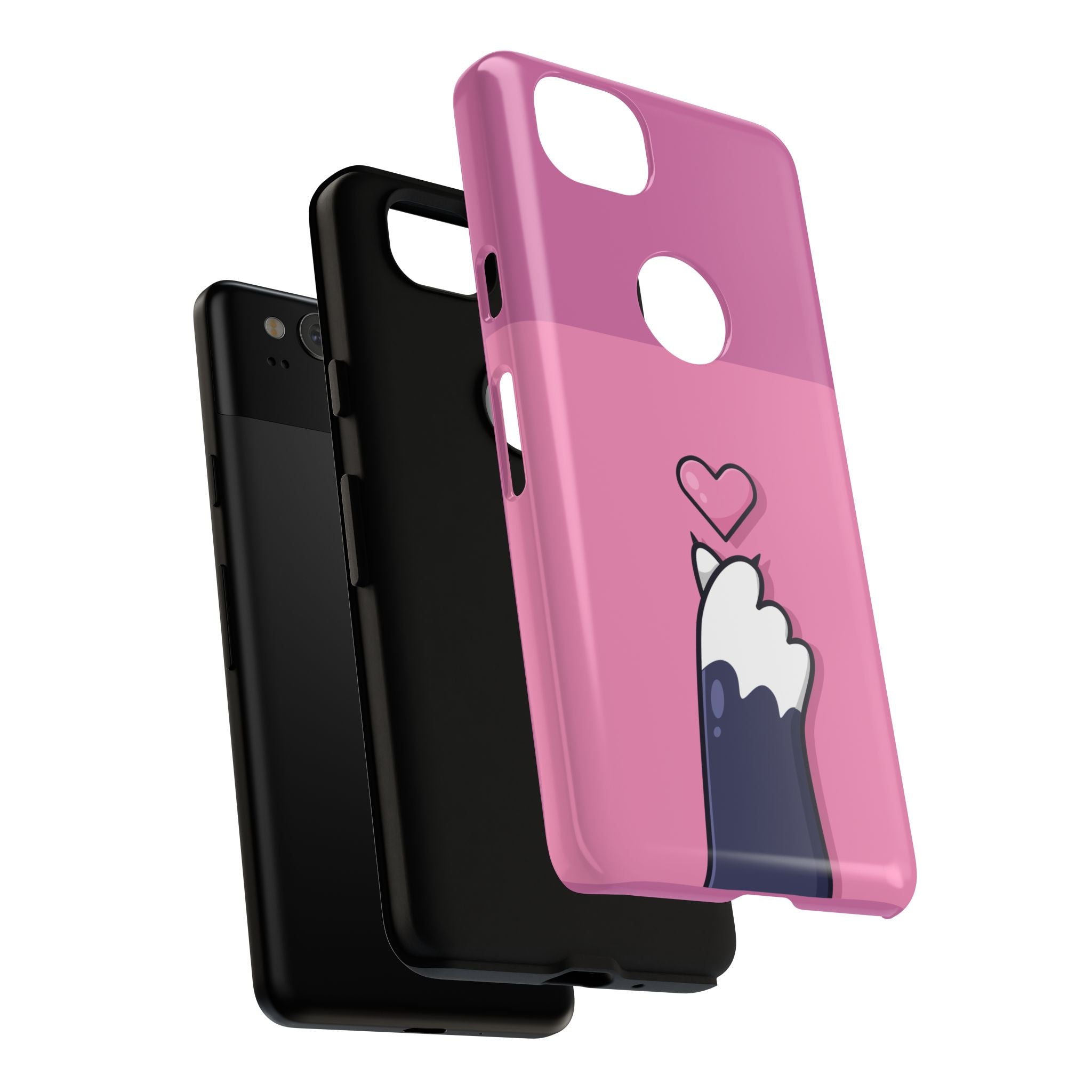 Cute Cat Paw Phone Case, Playful Pet Lover Gift, Animal Print Phone Cover, Heart Design Case, Fun Feminine Case, Kawaii Style