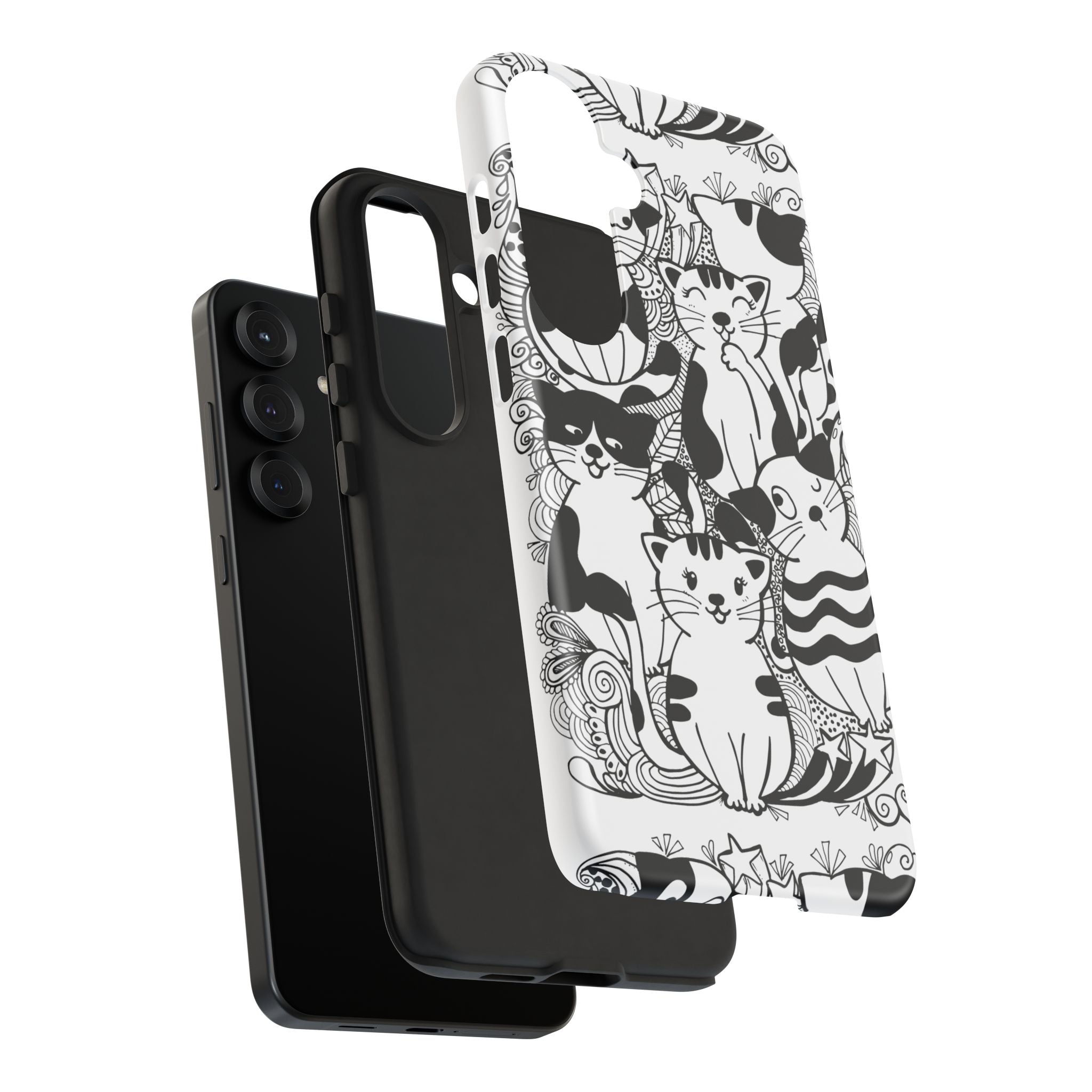 Cat-Themed Phone Case, Cute Cat Art, Pet Lover Gift, Birthday Present, Unique Cat Decor, Fun Tech Accessories, Animal Lover Case