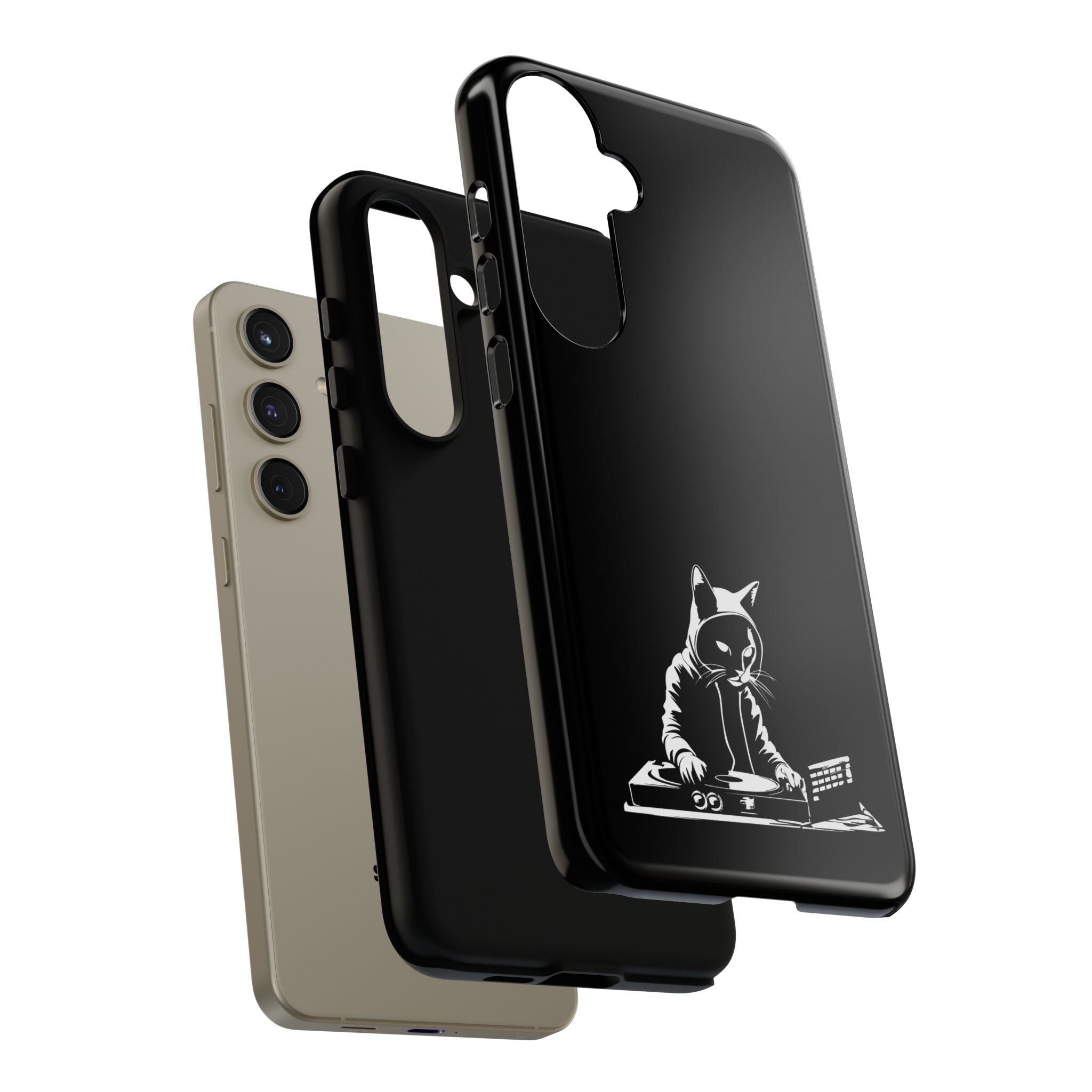 Cat DJ Phone Case | Stylish Tough Cases for Music Lovers, Gift for Cat Owners, Unique Phone Accessory, Cool Tech Gear