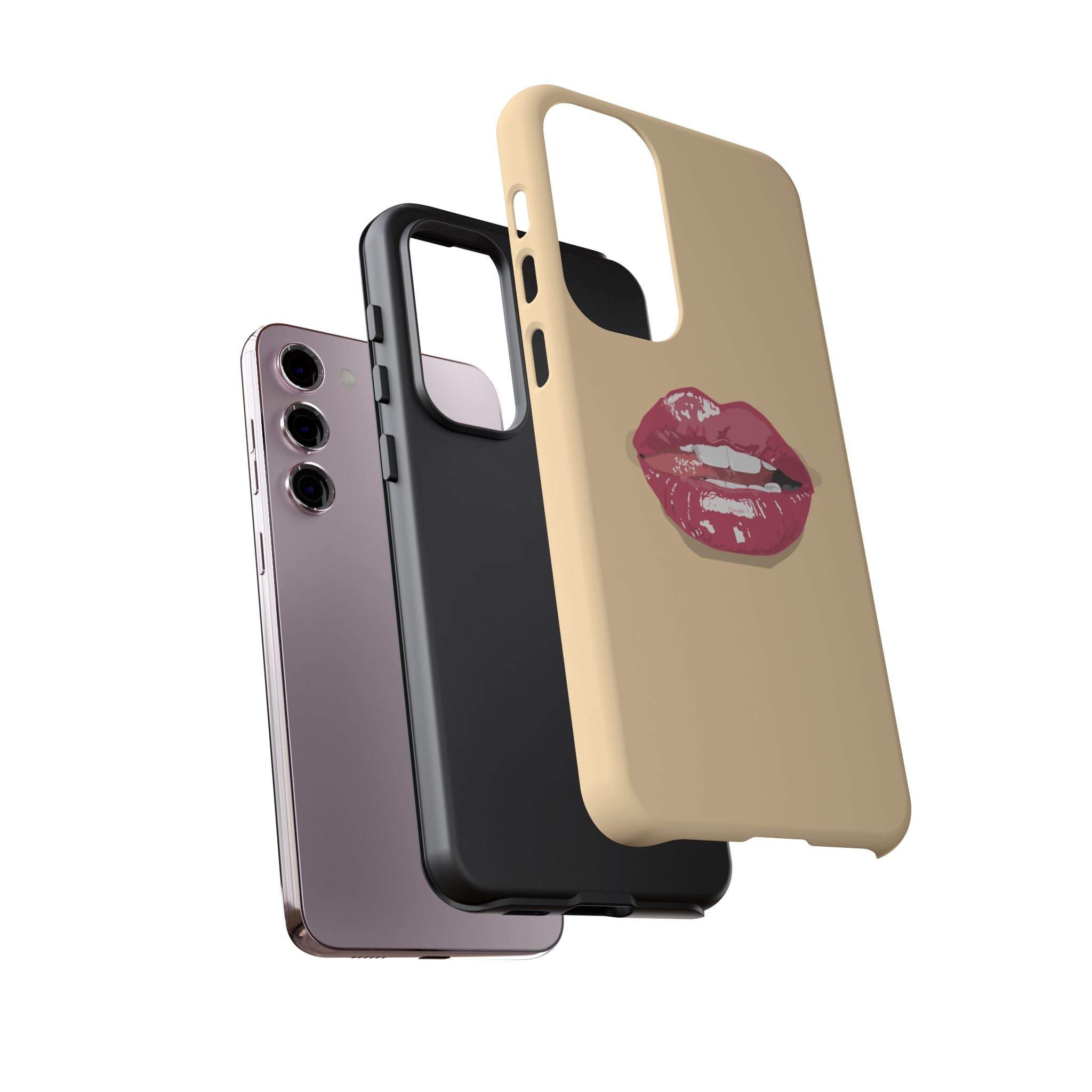 Stylish Phone Case with Lip Print, Trendy Mobile Cover, Fashion Accessory, Gift for Her, Cute Cell Phone Case