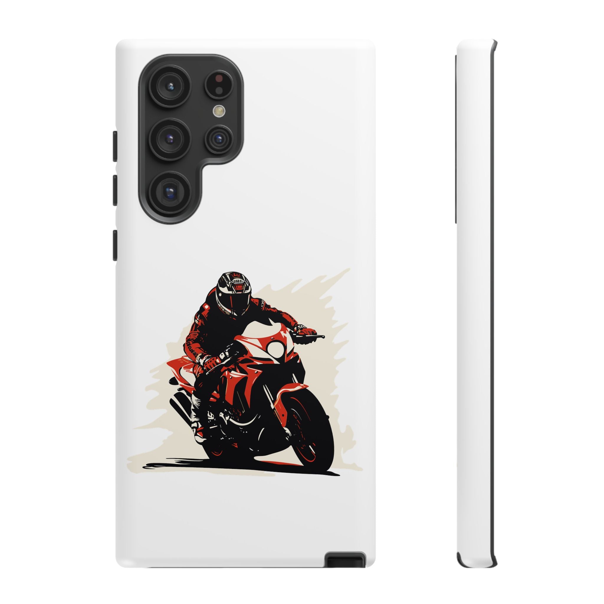 Motorcycle Phone Case, Tough Cases for Riders, Biker Accessory, Gifts for Motorcyclists, Red Bike Design