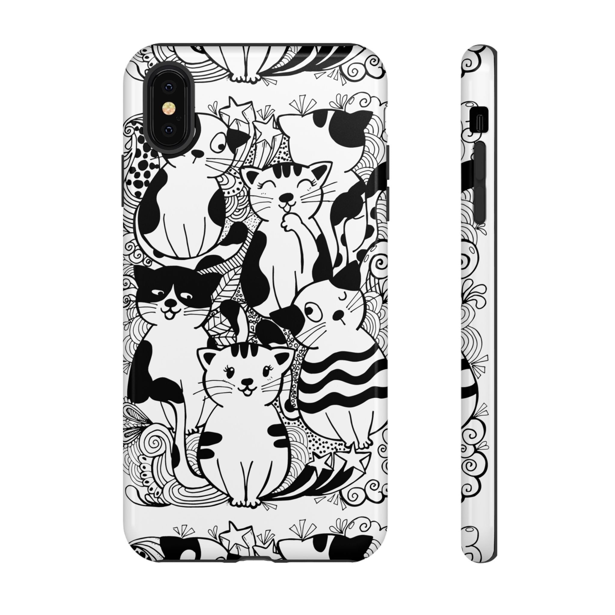 Cat-Themed Phone Case, Cute Cat Art, Pet Lover Gift, Birthday Present, Unique Cat Decor, Fun Tech Accessories, Animal Lover Case