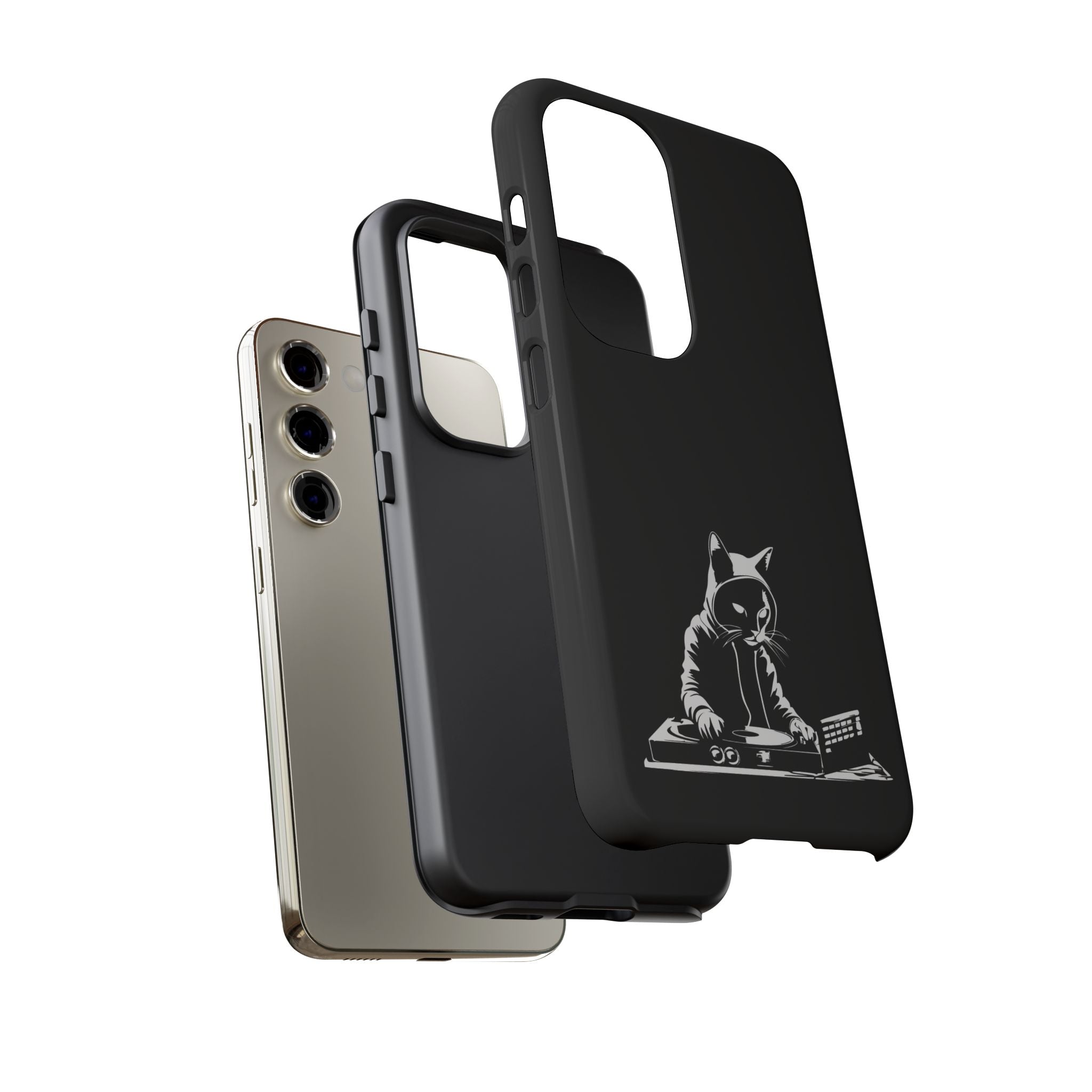Cat DJ Phone Case | Stylish Tough Cases for Music Lovers, Gift for Cat Owners, Unique Phone Accessory, Cool Tech Gear