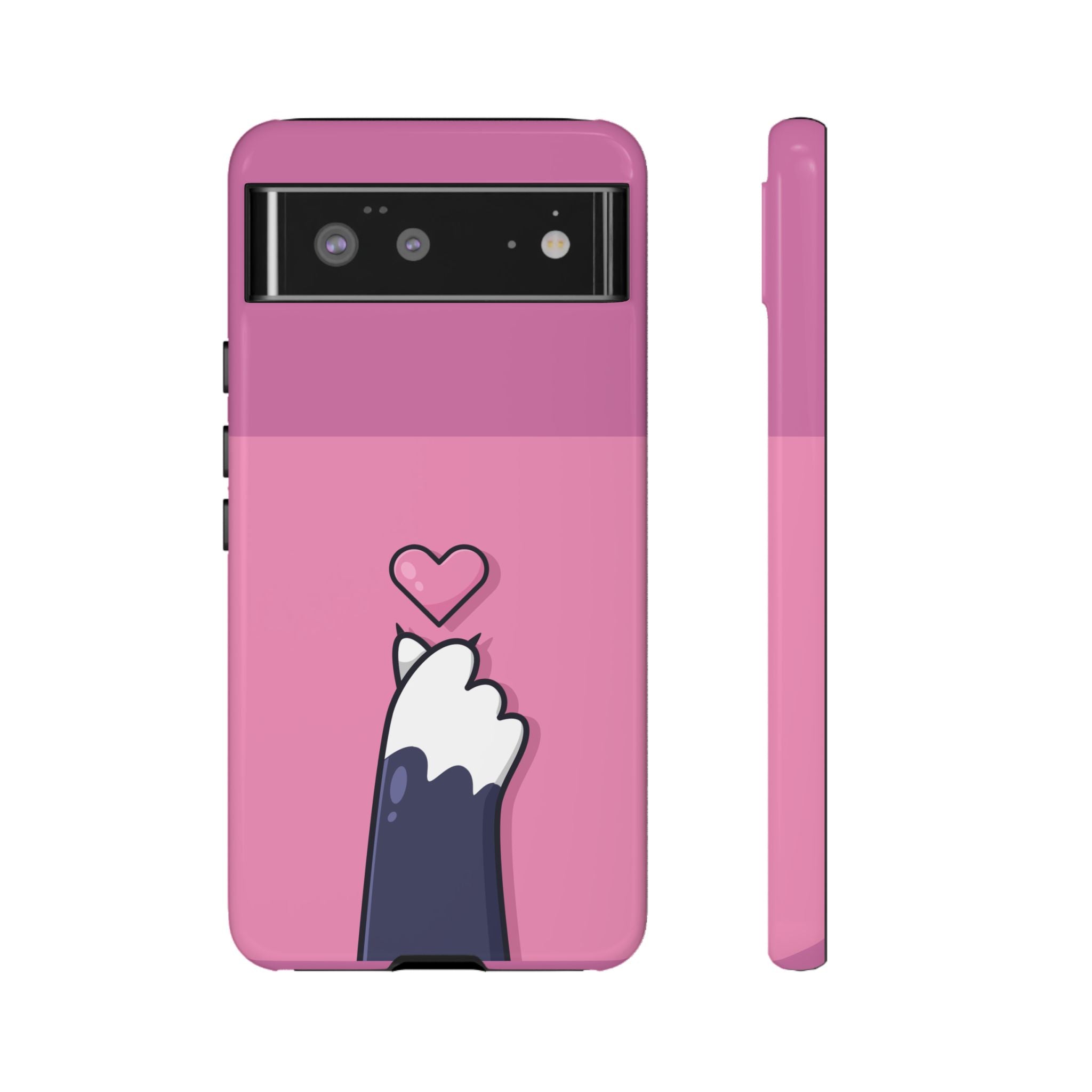 Cute Cat Paw Phone Case, Playful Pet Lover Gift, Animal Print Phone Cover, Heart Design Case, Fun Feminine Case, Kawaii Style