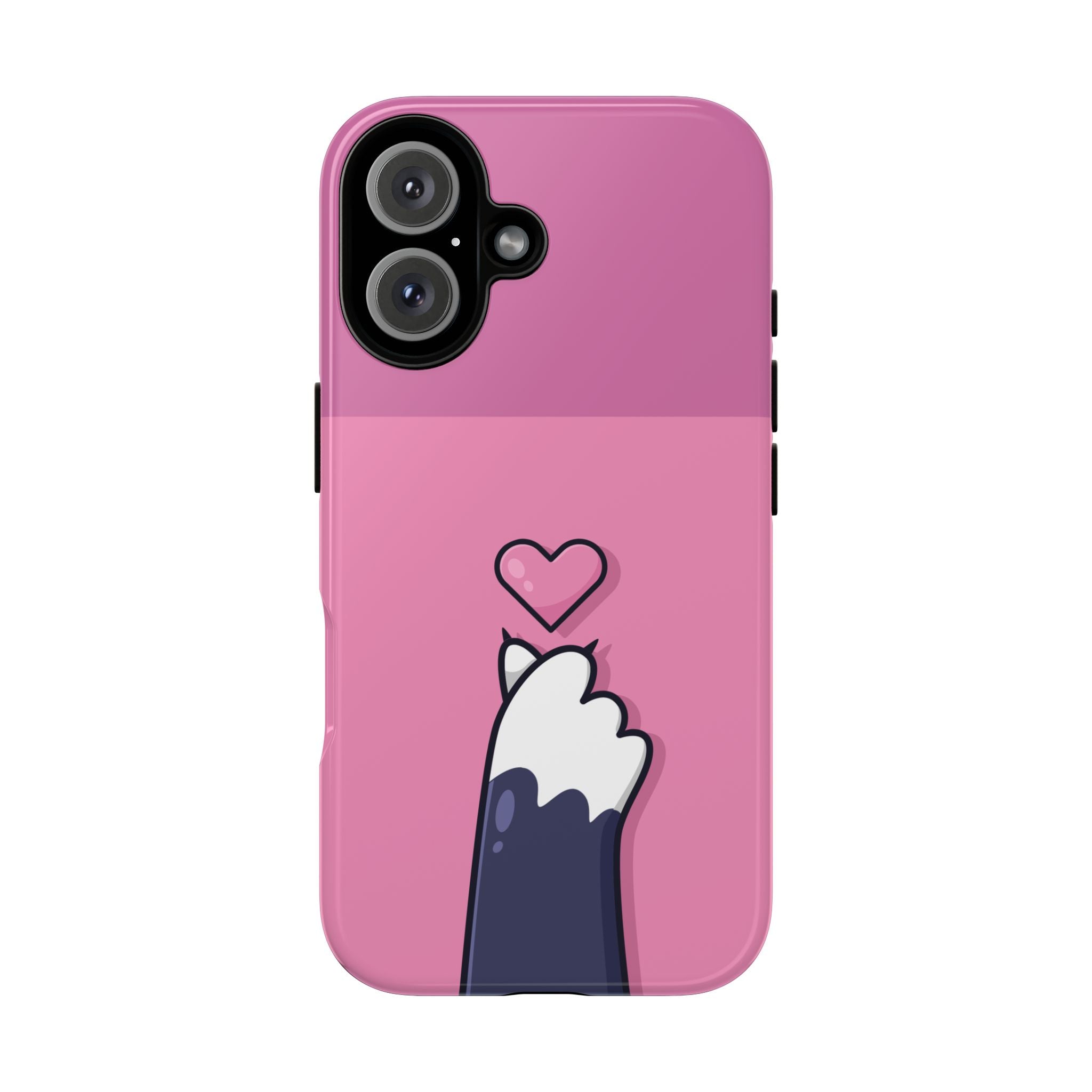 Cute Cat Paw Phone Case, Playful Pet Lover Gift, Animal Print Phone Cover, Heart Design Case, Fun Feminine Case, Kawaii Style