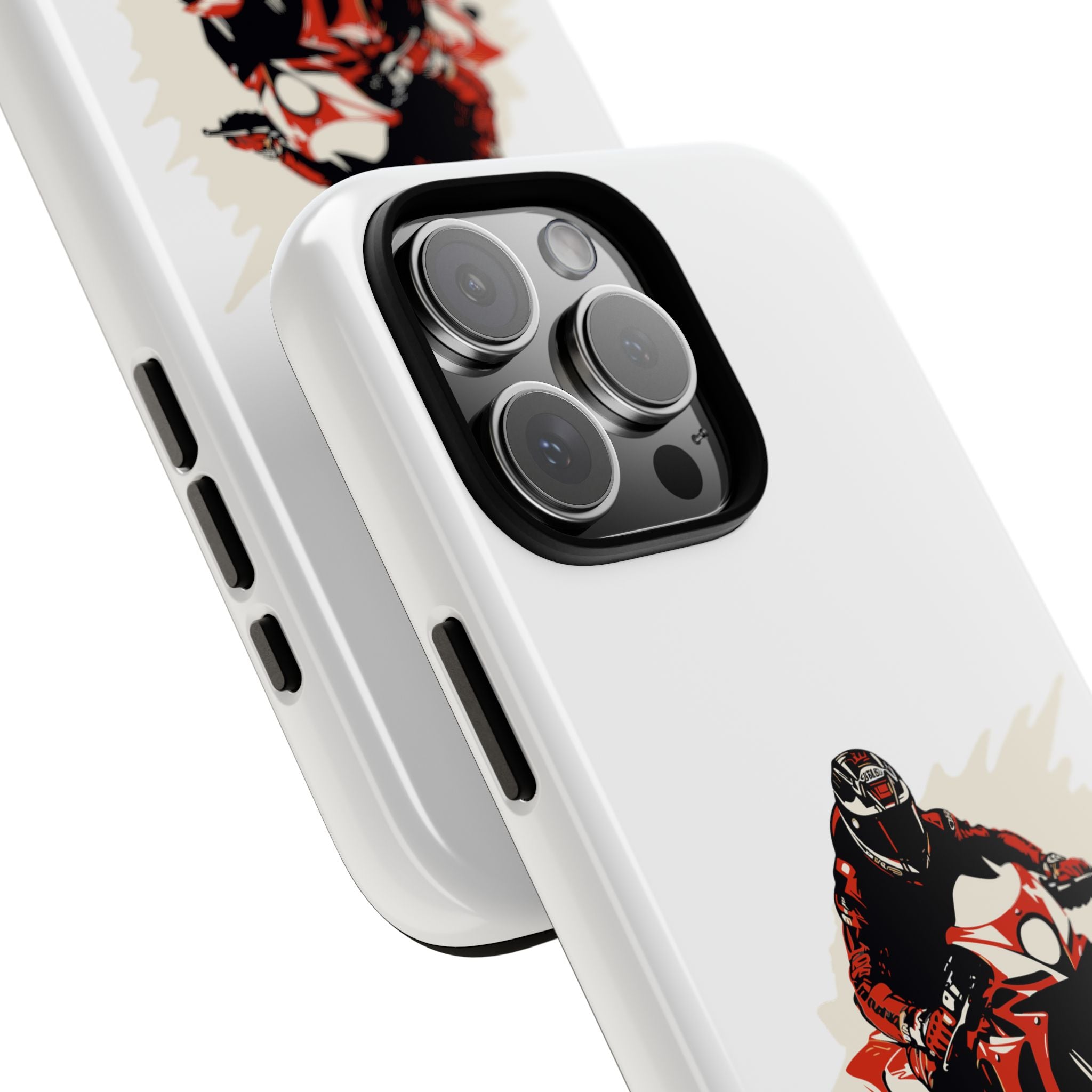Motorcycle Phone Case, Tough Cases for Riders, Biker Accessory, Gifts for Motorcyclists, Red Bike Design