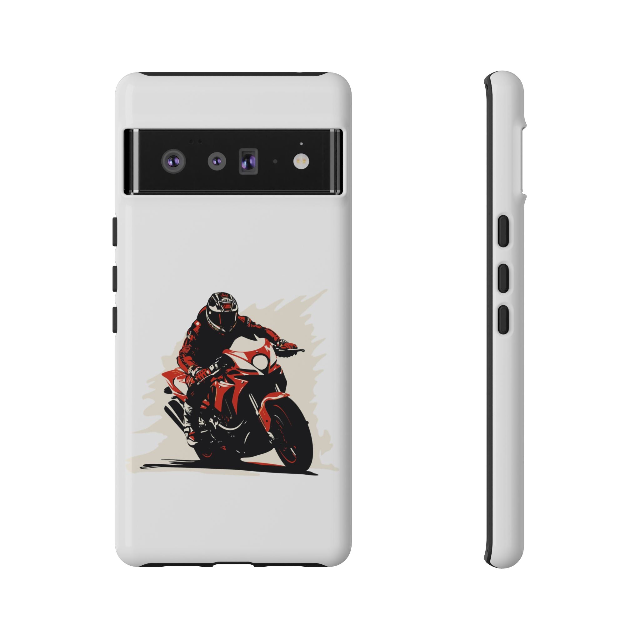 Motorcycle Phone Case, Tough Cases for Riders, Biker Accessory, Gifts for Motorcyclists, Red Bike Design
