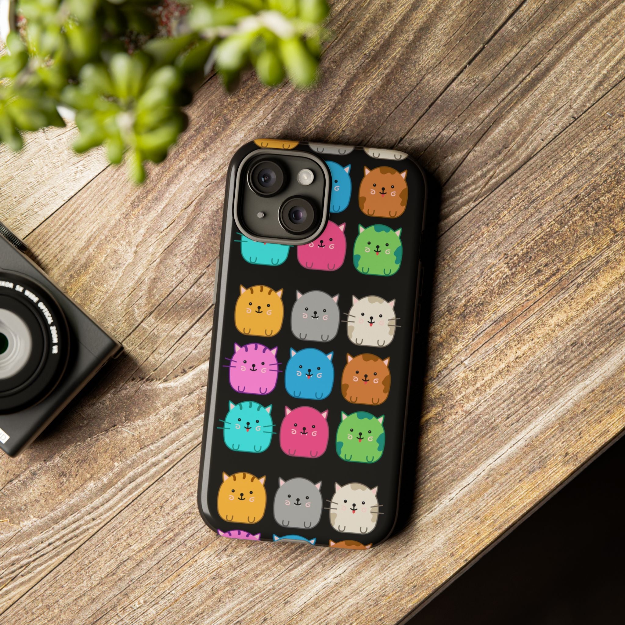 Cute Cat Phone Case, Kawaii Animal Lover Gift, Tough Phone Cover for Kids and Adults, Fun Cat Designs for Birthdays, Pet Lovers