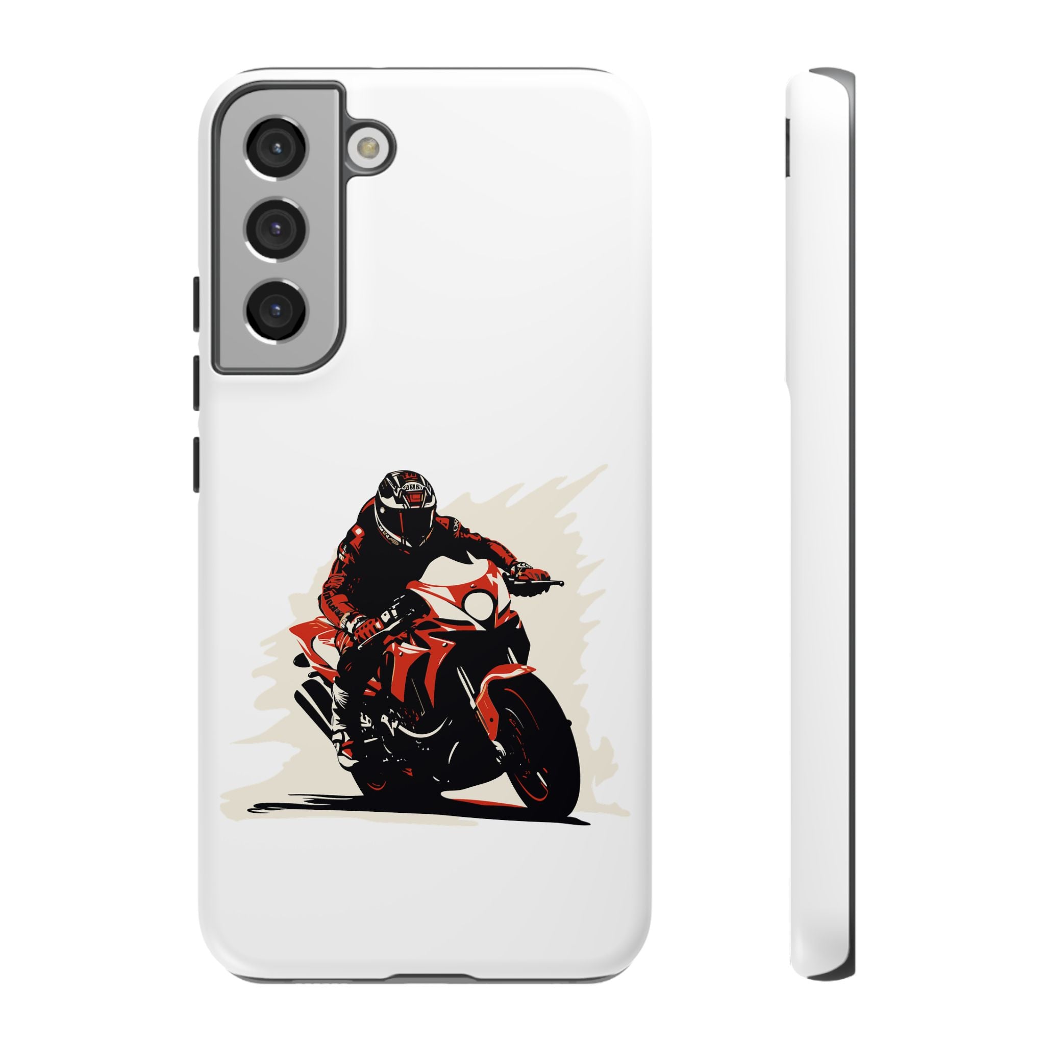 Motorcycle Phone Case, Tough Cases for Riders, Biker Accessory, Gifts for Motorcyclists, Red Bike Design