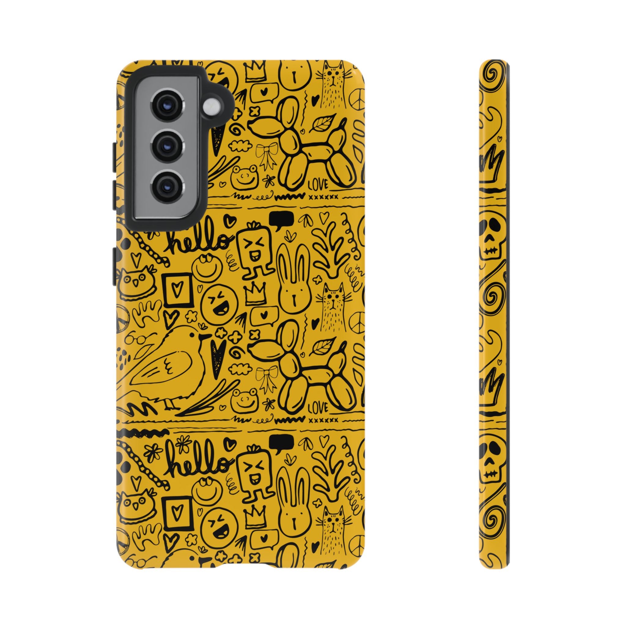 Vibrant Phone Case, Cute Yellow Floral iPhone Cover, Stylish Tough Case, Fun Phone Accessory, Perfect Gift for Teens