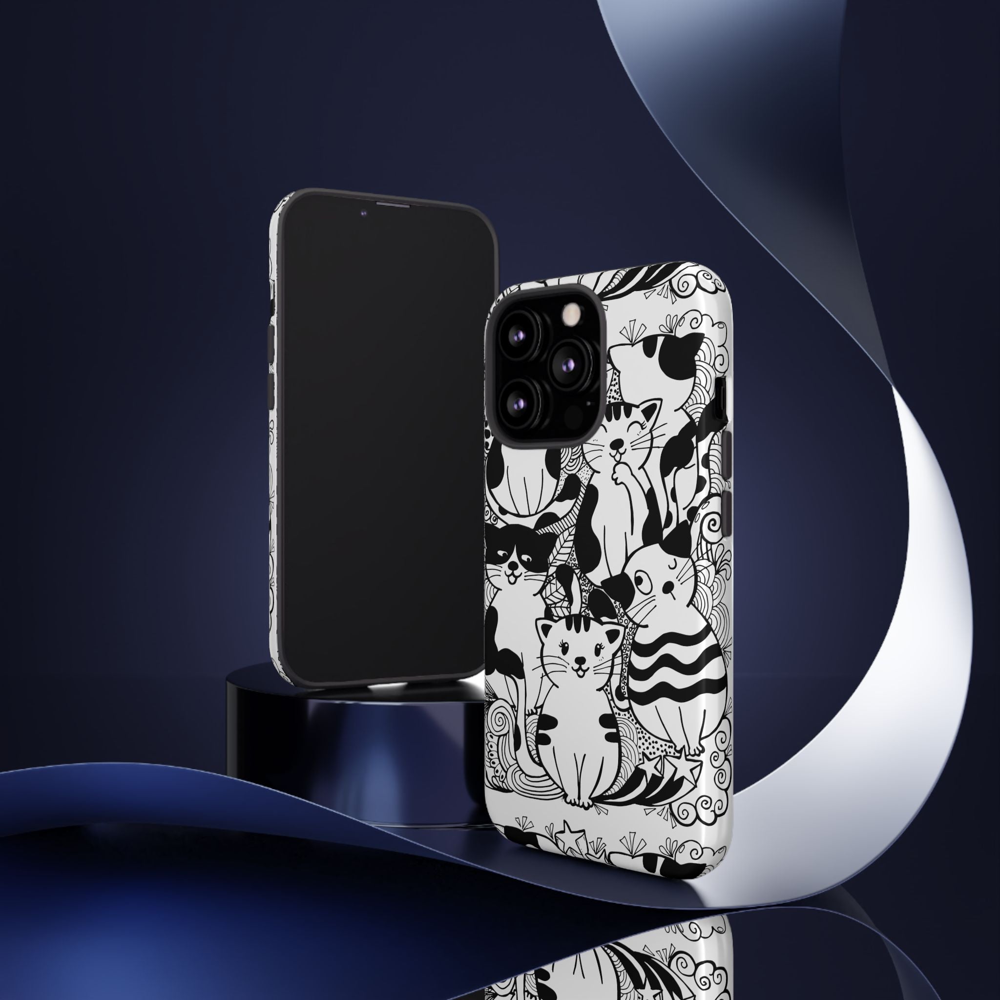 Cat-Themed Phone Case, Cute Cat Art, Pet Lover Gift, Birthday Present, Unique Cat Decor, Fun Tech Accessories, Animal Lover Case