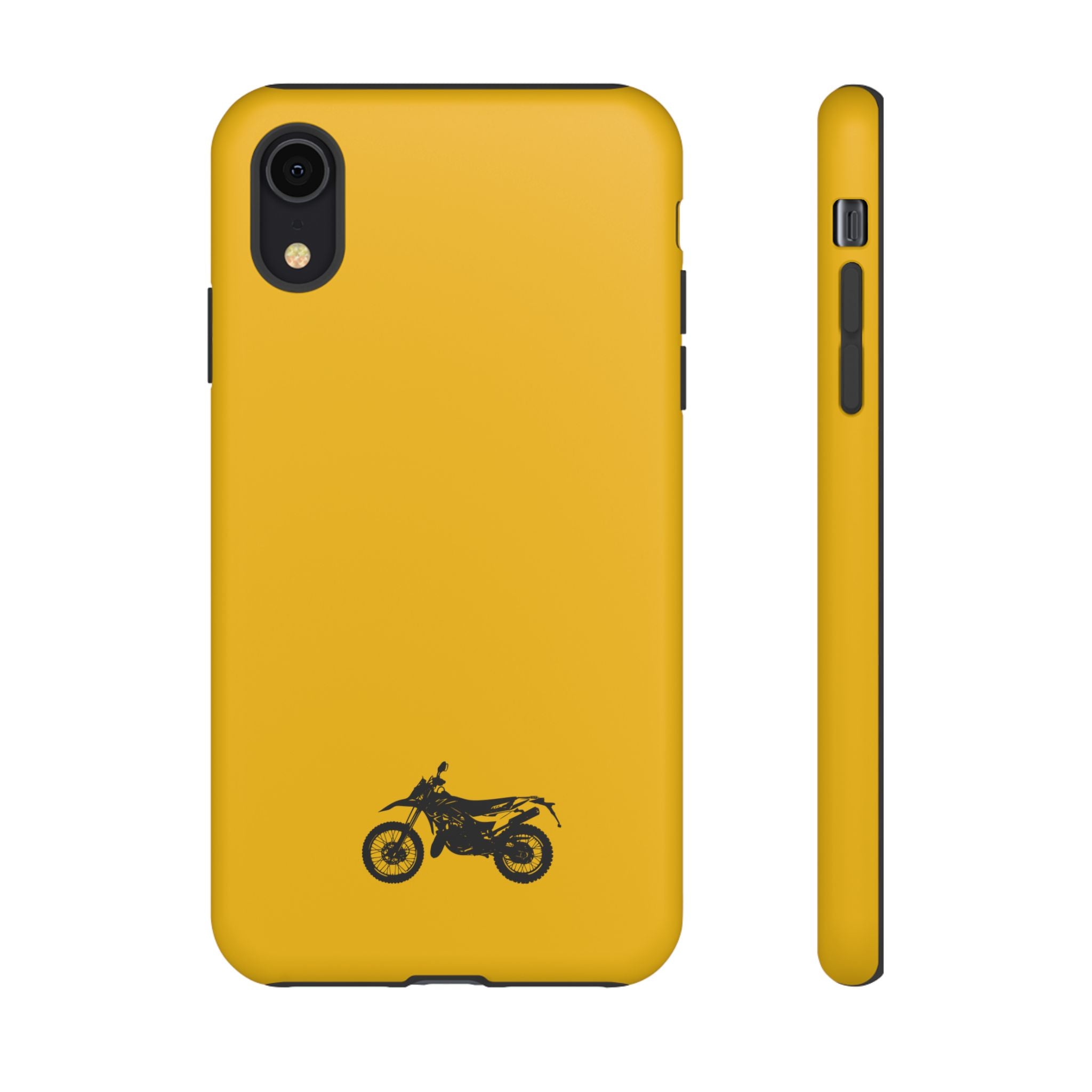 Motorcycle Phone Case, Tough Phone Cover, Gift for Bikers, Durable Tech Accessory, Yellow Motorcycle Design