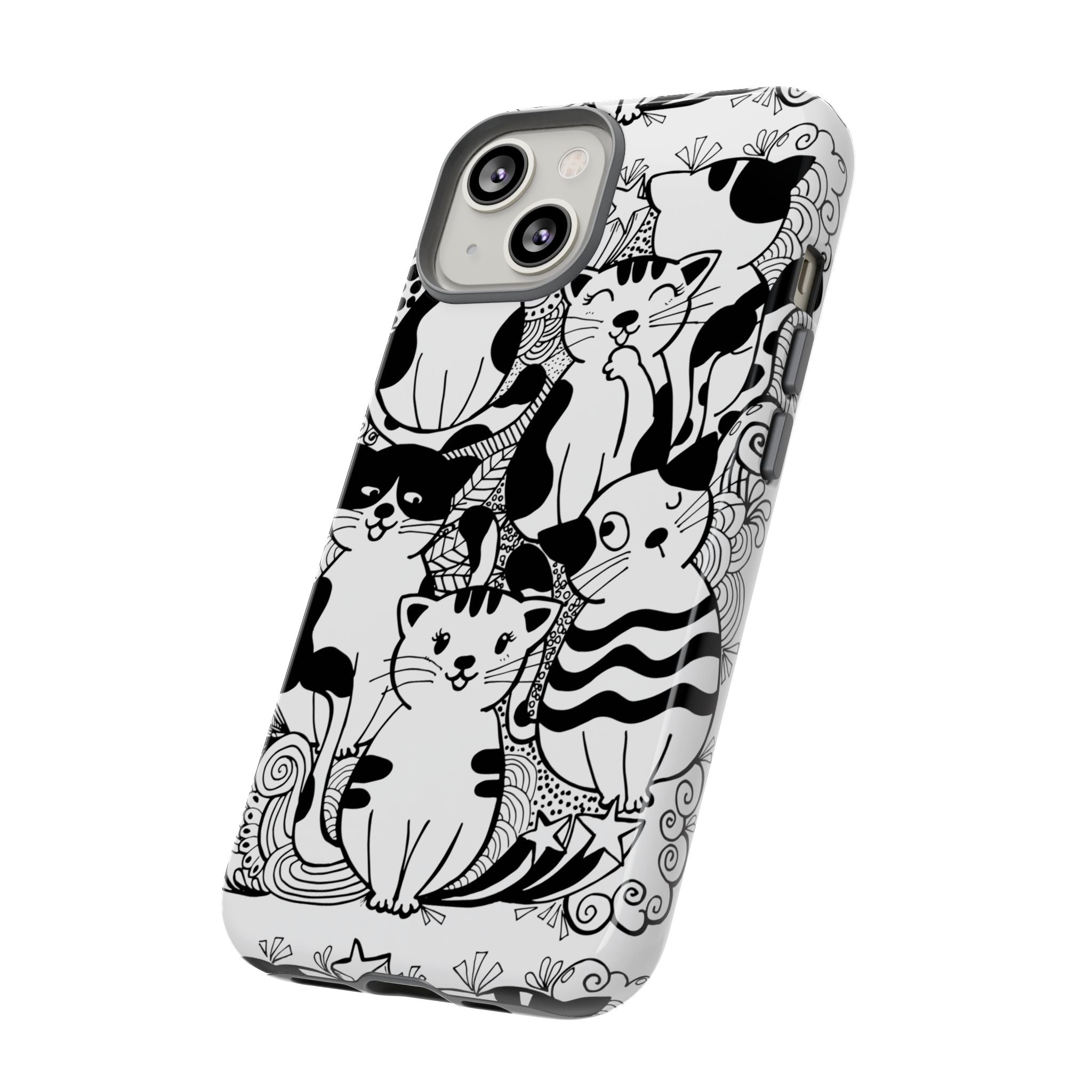 Cat-Themed Phone Case, Cute Cat Art, Pet Lover Gift, Birthday Present, Unique Cat Decor, Fun Tech Accessories, Animal Lover Case