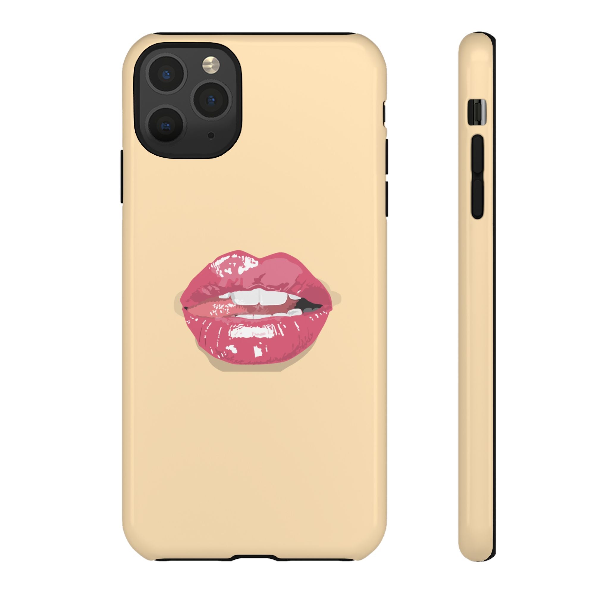 Stylish Phone Case with Lip Print, Trendy Mobile Cover, Fashion Accessory, Gift for Her, Cute Cell Phone Case