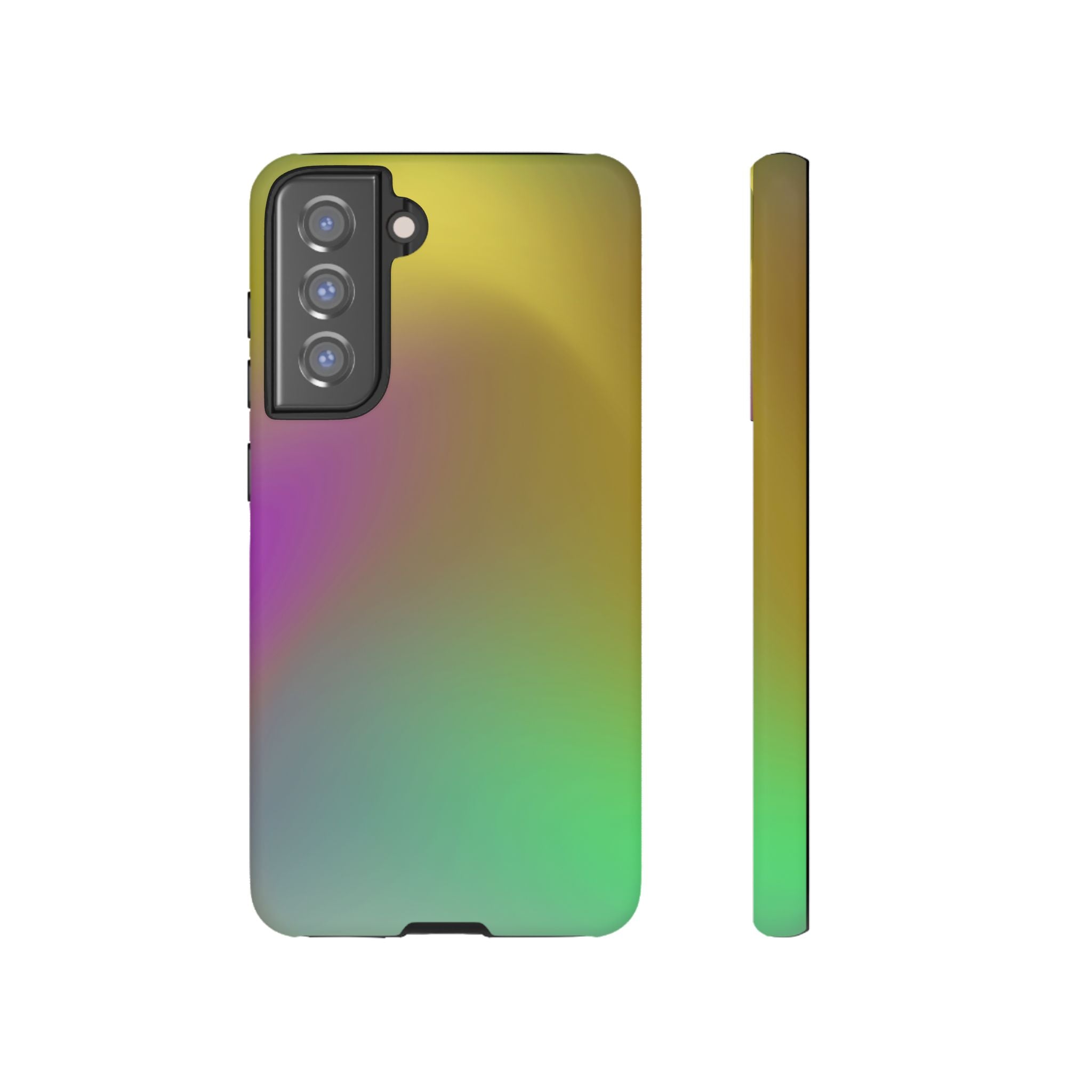 Vibrant Phone Case, Tough Cases, Colorful Phone Cover, Durable Mobile Case, Yellow Green Gradient Design
