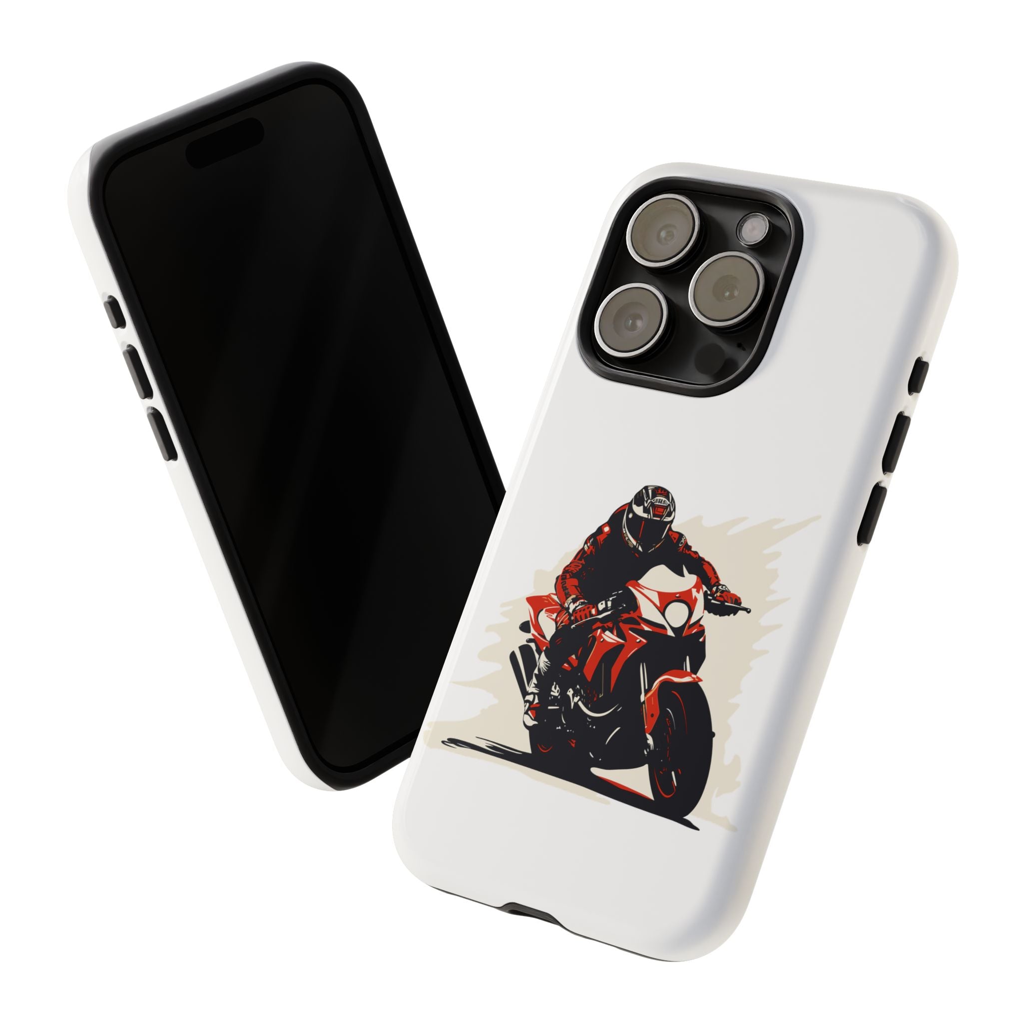 Motorcycle Phone Case, Tough Cases for Riders, Biker Accessory, Gifts for Motorcyclists, Red Bike Design