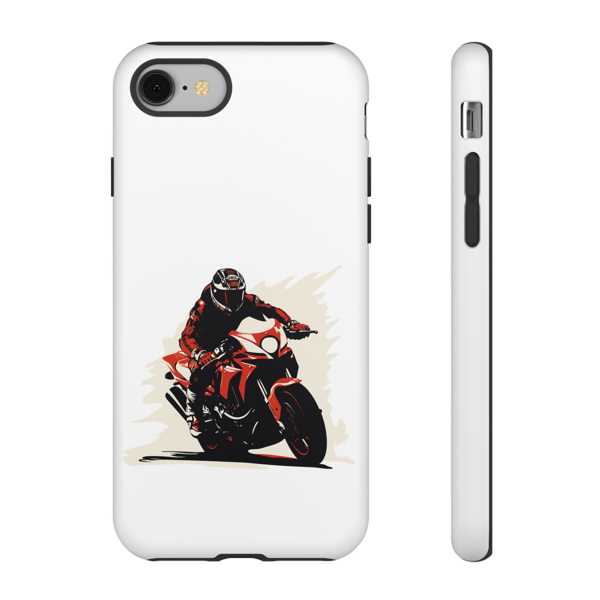 Motorcycle Phone Case, Tough Cases for Riders, Biker Accessory, Gifts for Motorcyclists, Red Bike Design