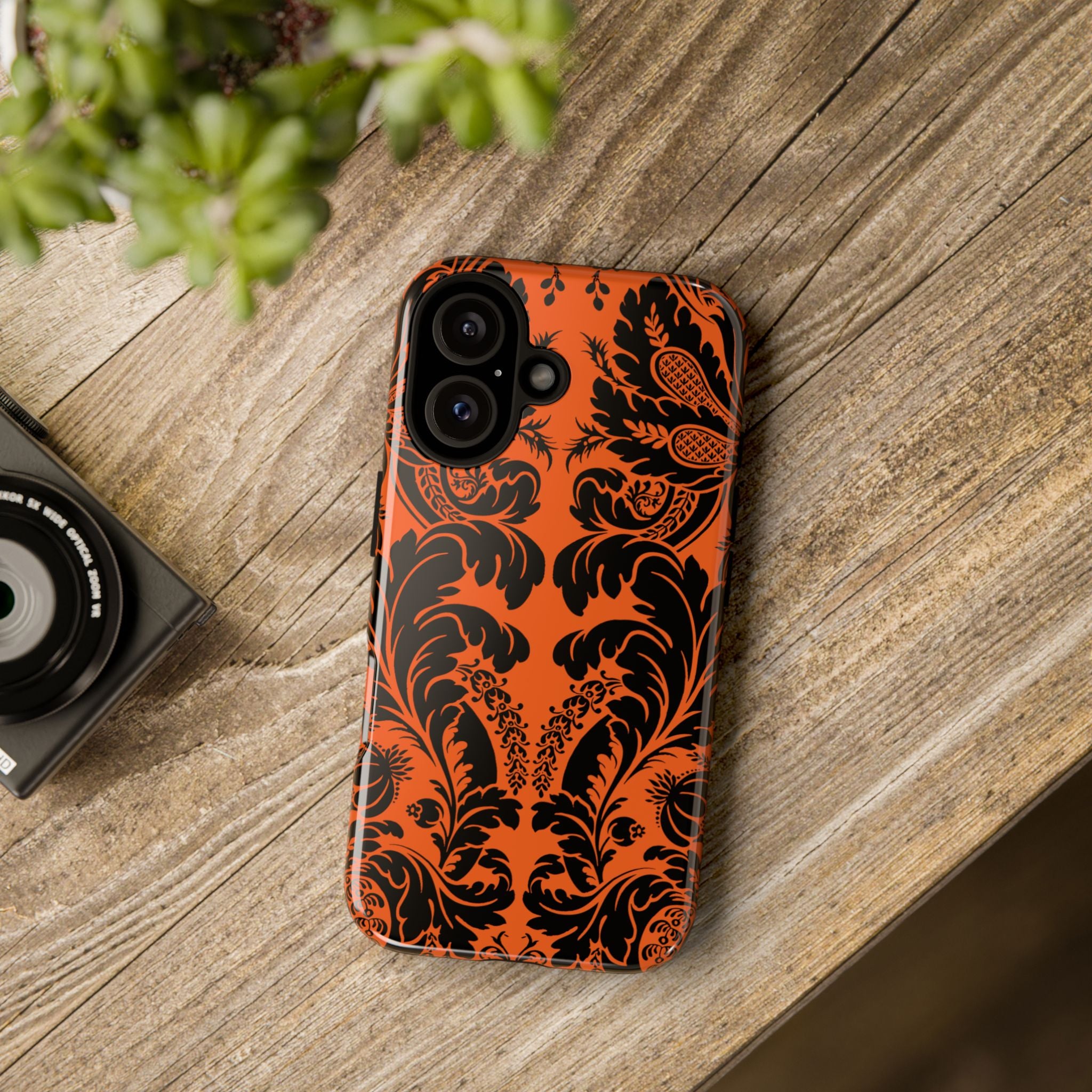 Elegant Phone Case with Orange Floral Design | Tough Cases, Smartphone Cover, Gift for Her, Floral Patterns, Stylish Accessories