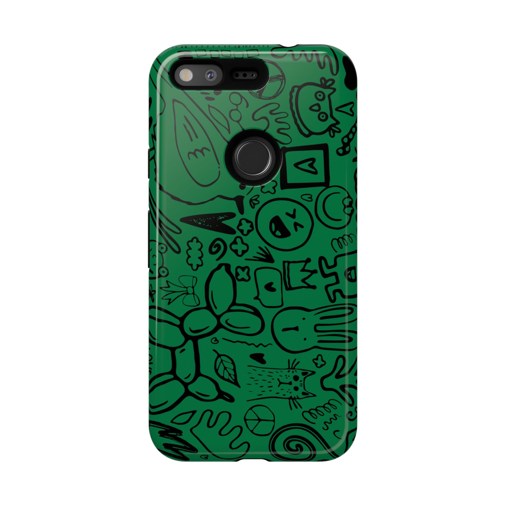 Playful Phone Case, Vibrant Green Tough Case, Quirky Graphic Design, Unique Gift for Kids, Fun Accessories, Christmas, Birthday