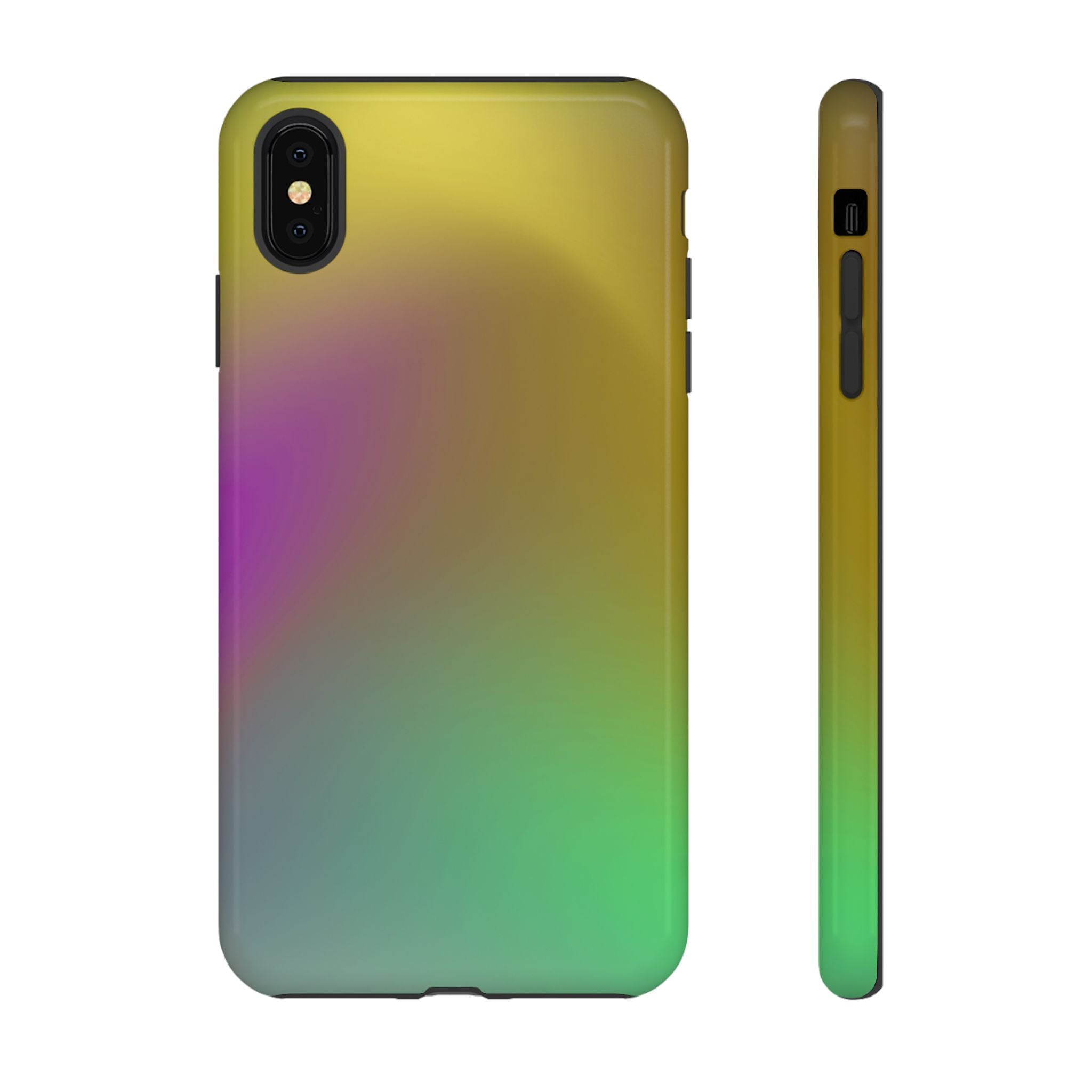 Vibrant Phone Case, Tough Cases, Colorful Phone Cover, Durable Mobile Case, Yellow Green Gradient Design