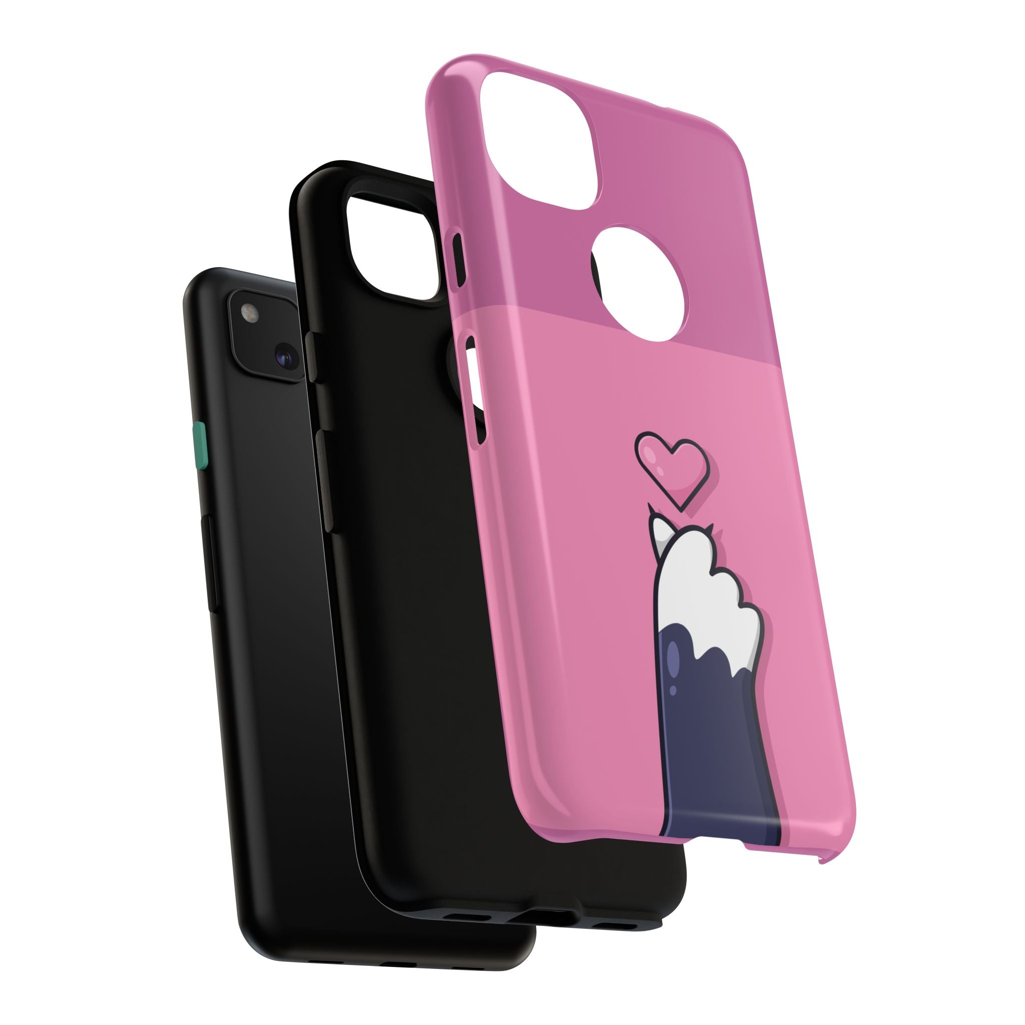 Cute Cat Paw Phone Case, Playful Pet Lover Gift, Animal Print Phone Cover, Heart Design Case, Fun Feminine Case, Kawaii Style
