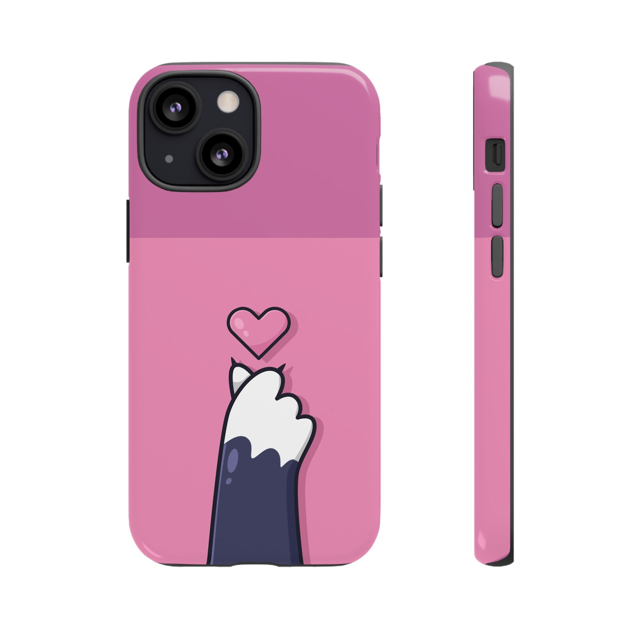 Cute Cat Paw Phone Case, Playful Pet Lover Gift, Animal Print Phone Cover, Heart Design Case, Fun Feminine Case, Kawaii Style