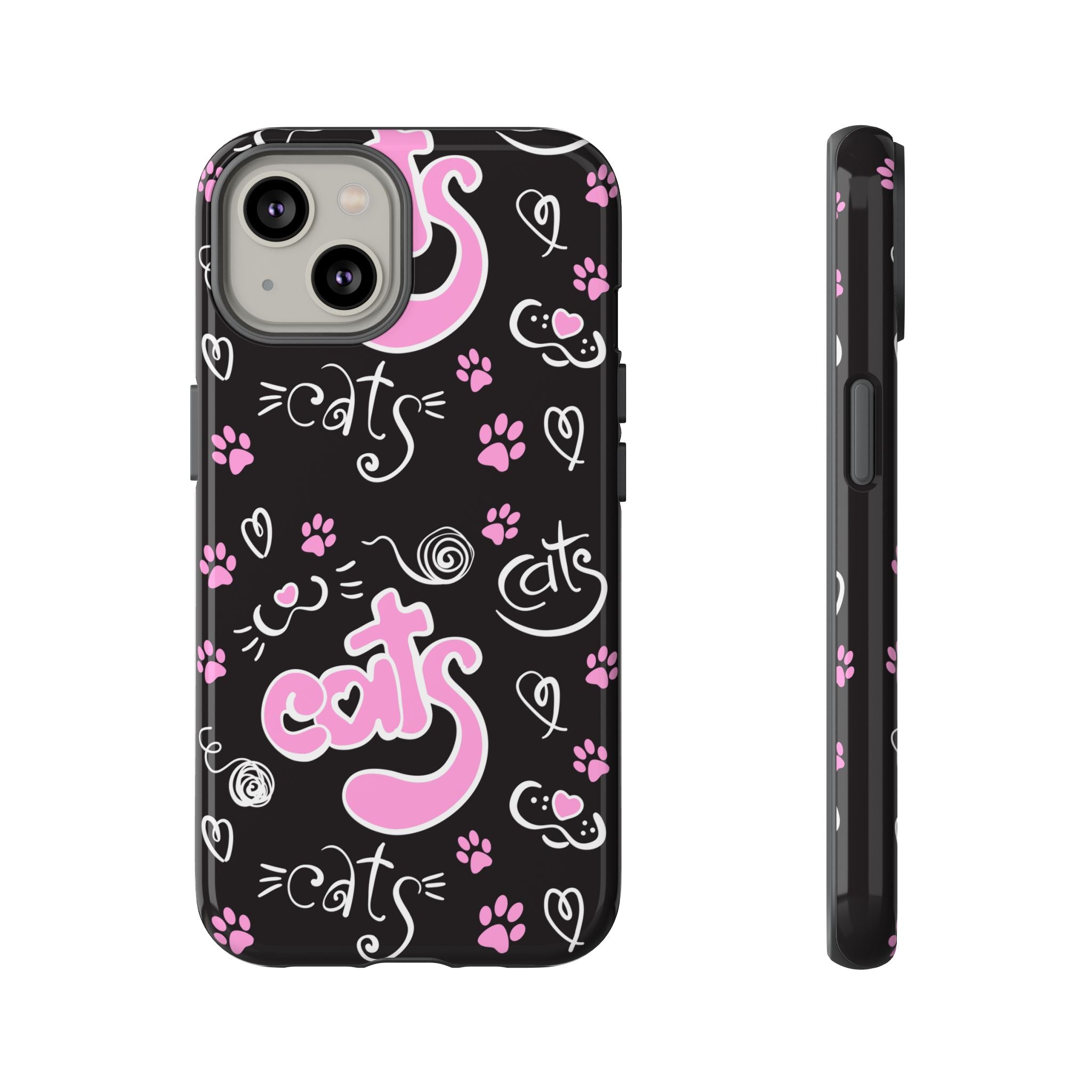 Cute Cat Print Phone Cases, Tough Cases for Cat Lovers, Pet Phone Cover, Gift for Cat Moms, Stylish Phone Accessories