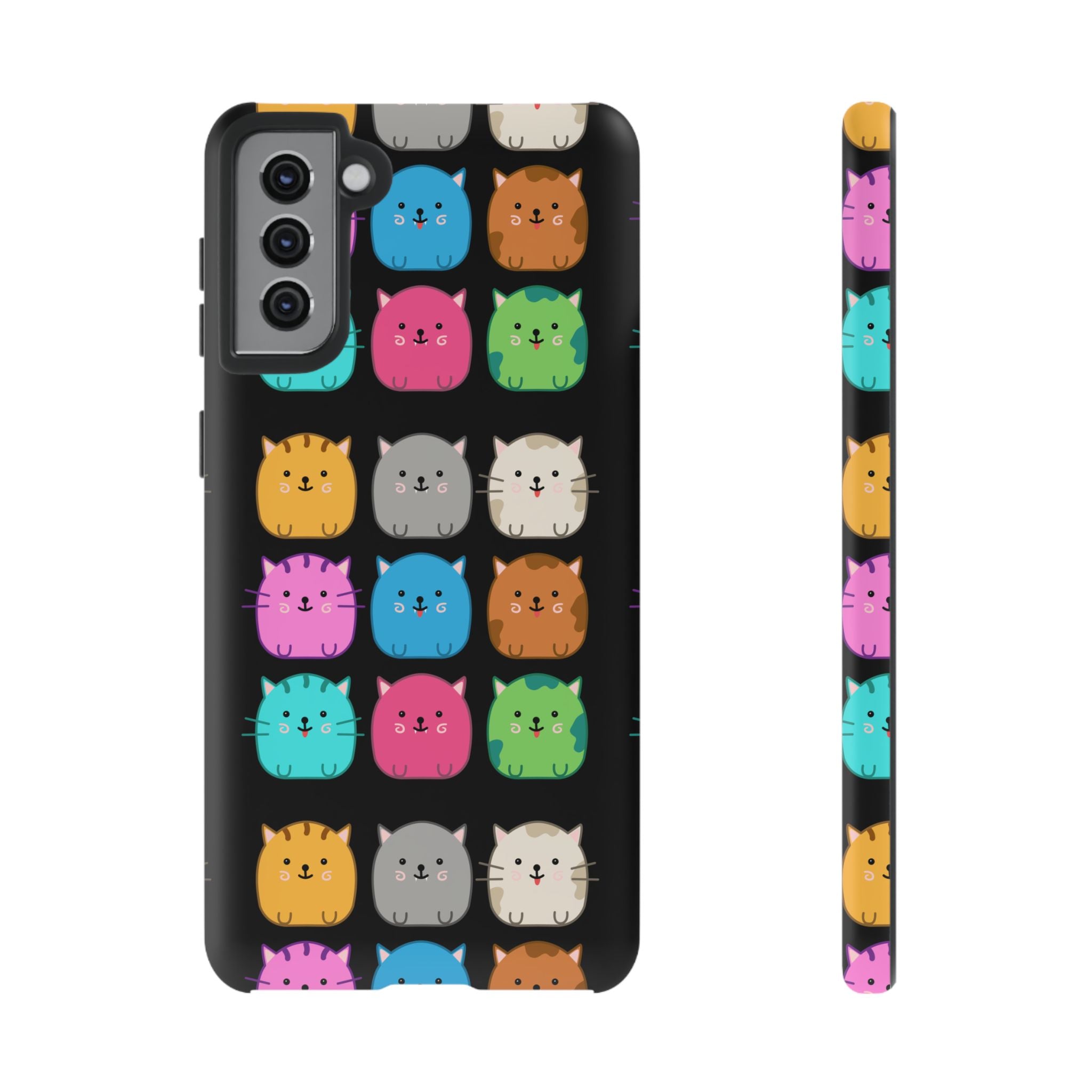 Cute Cat Phone Case, Kawaii Animal Lover Gift, Tough Phone Cover for Kids and Adults, Fun Cat Designs for Birthdays, Pet Lovers