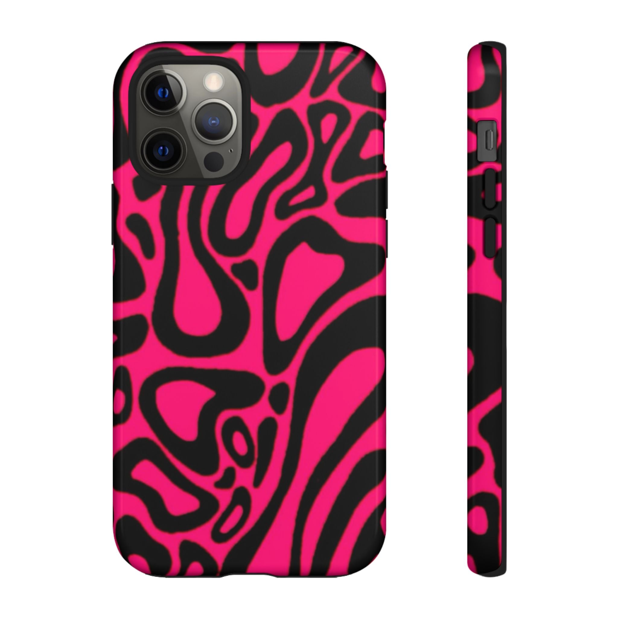 Bold Pink Patterned Phone Case, Stylish Tough Case, Trendy Accessory, Gift for Her, Tech Protection