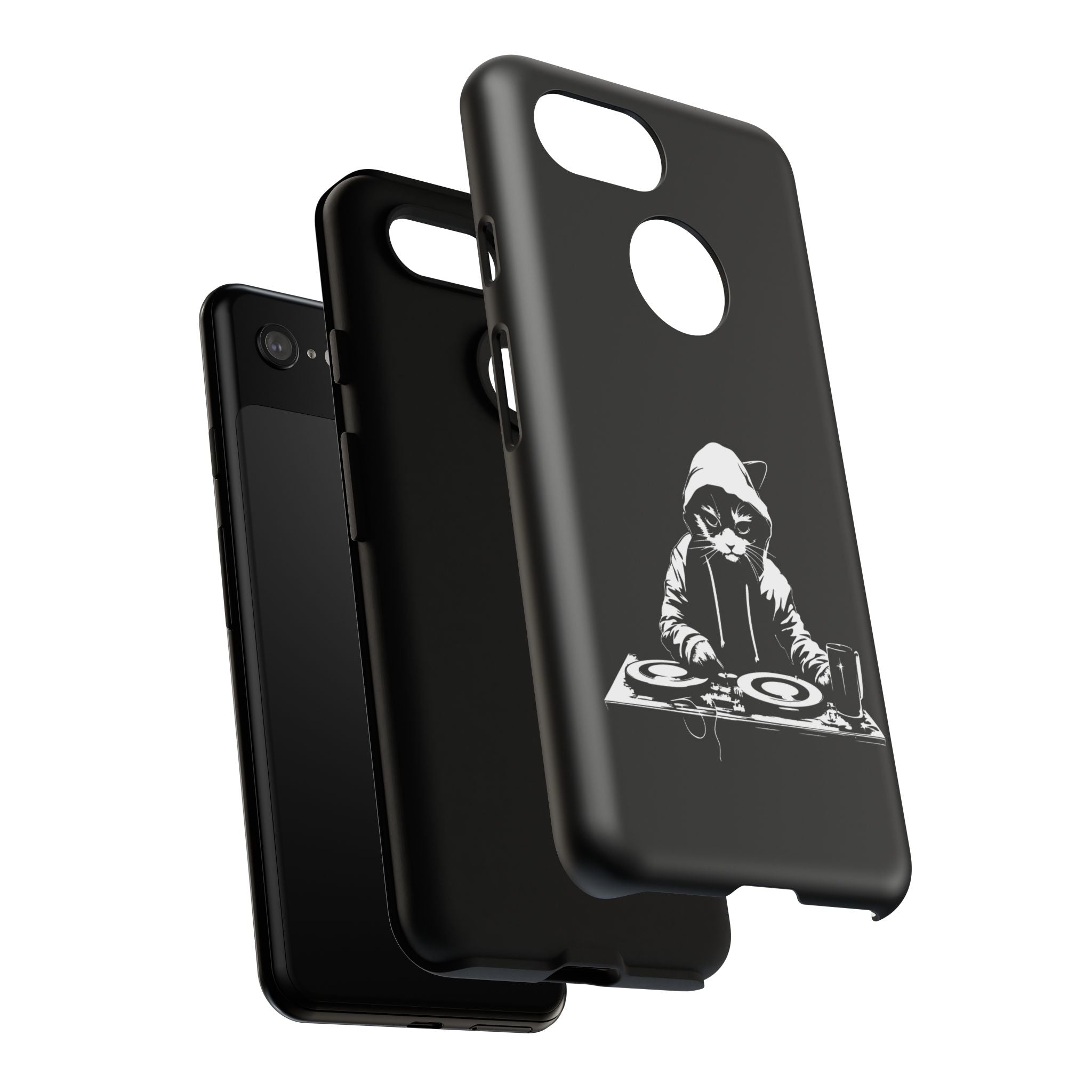 DJ Cat Phone Case, Tough Phone Cover, Pet Lover Gift, Music Enthusiast Accessory, Cute Cat Decor, Unique Case Design