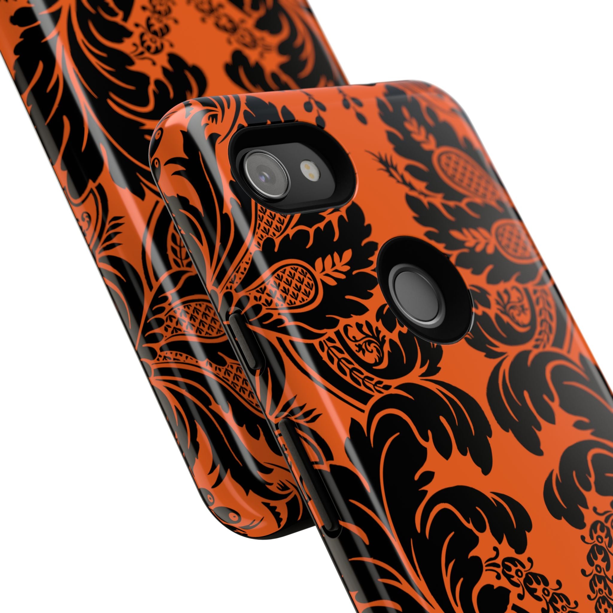 Elegant Phone Case with Orange Floral Design | Tough Cases, Smartphone Cover, Gift for Her, Floral Patterns, Stylish Accessories