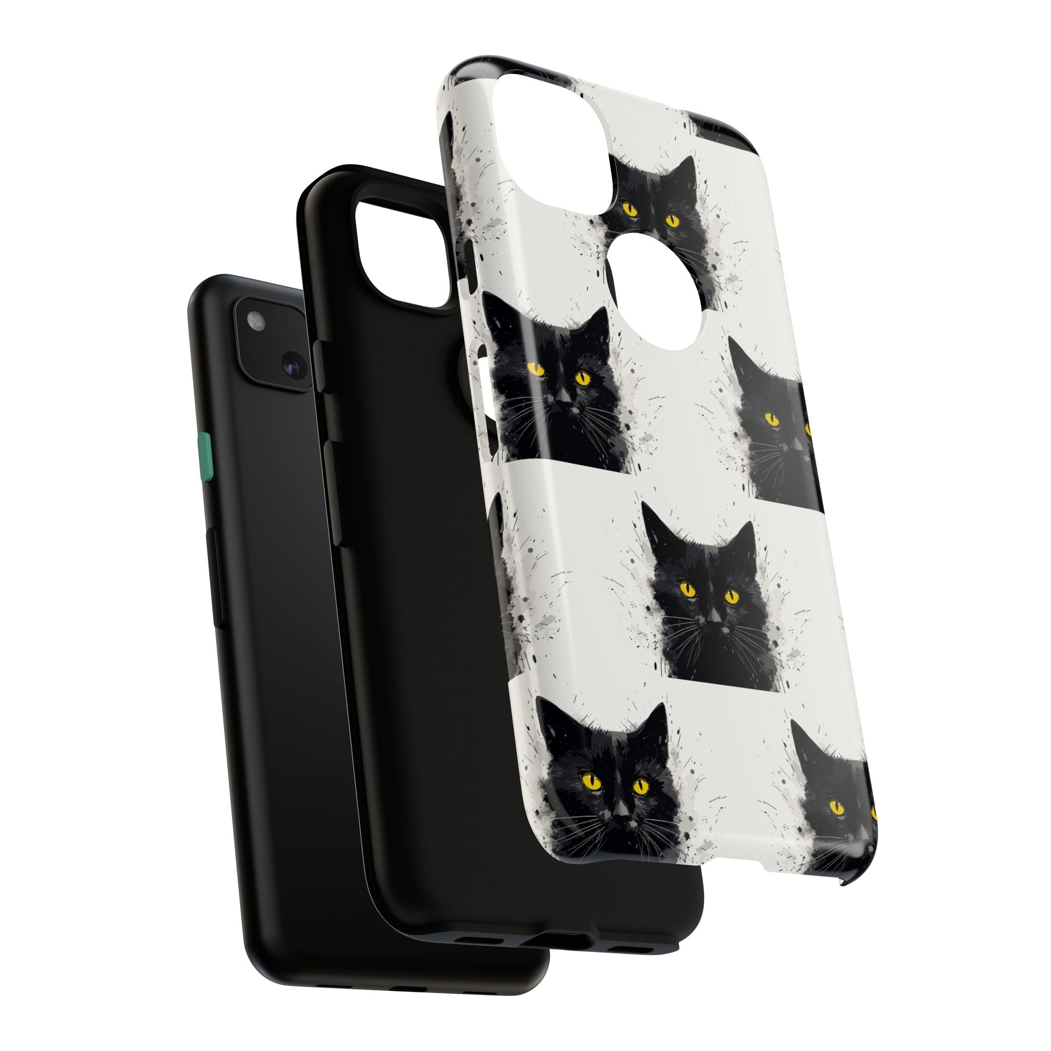 Black Cat Phone Case, Tough Cases, Cat Lover Gift, Unique Design, Halloween, Animal Accessories, Custom Phone Cover