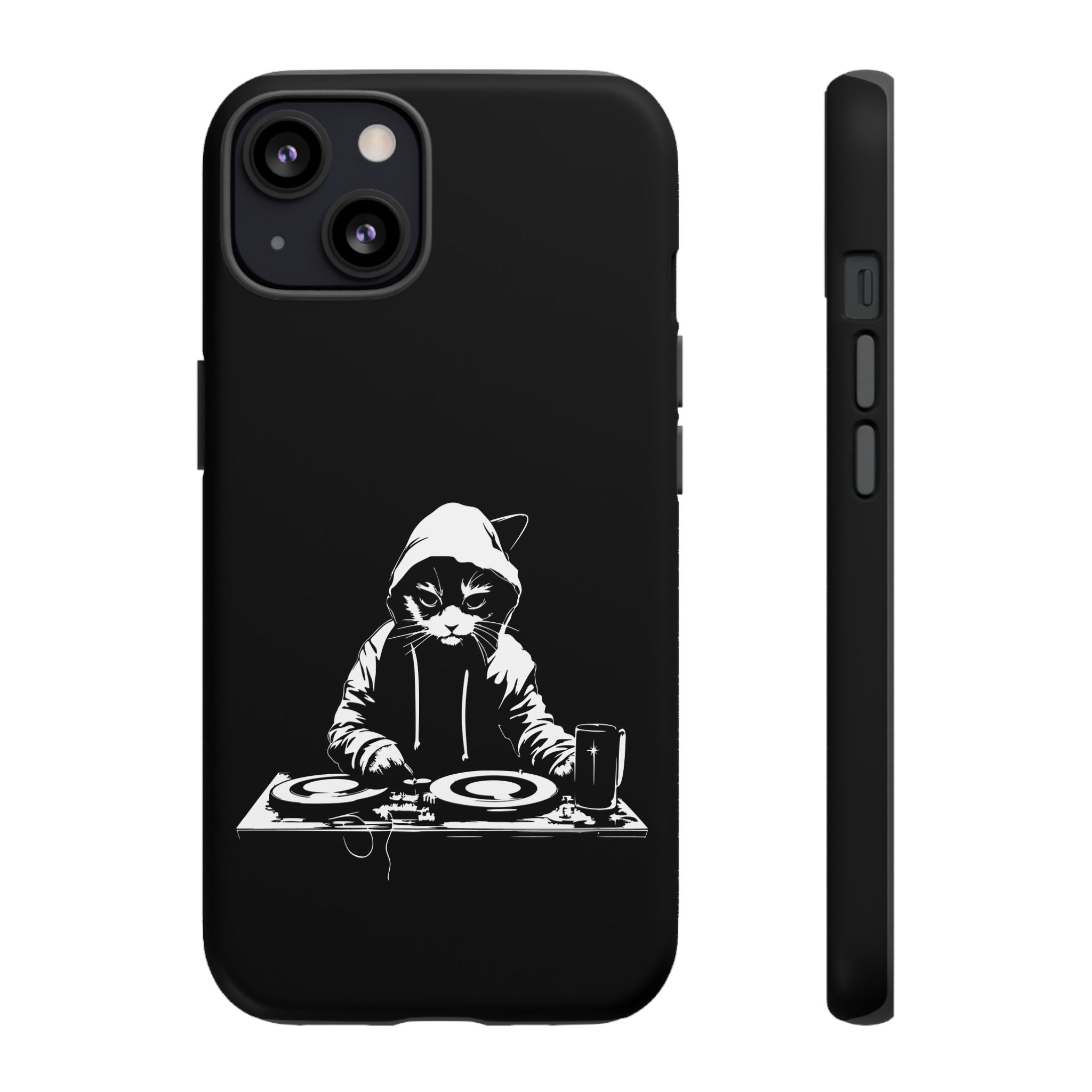 DJ Cat Phone Case, Tough Phone Cover, Pet Lover Gift, Music Enthusiast Accessory, Cute Cat Decor, Unique Case Design