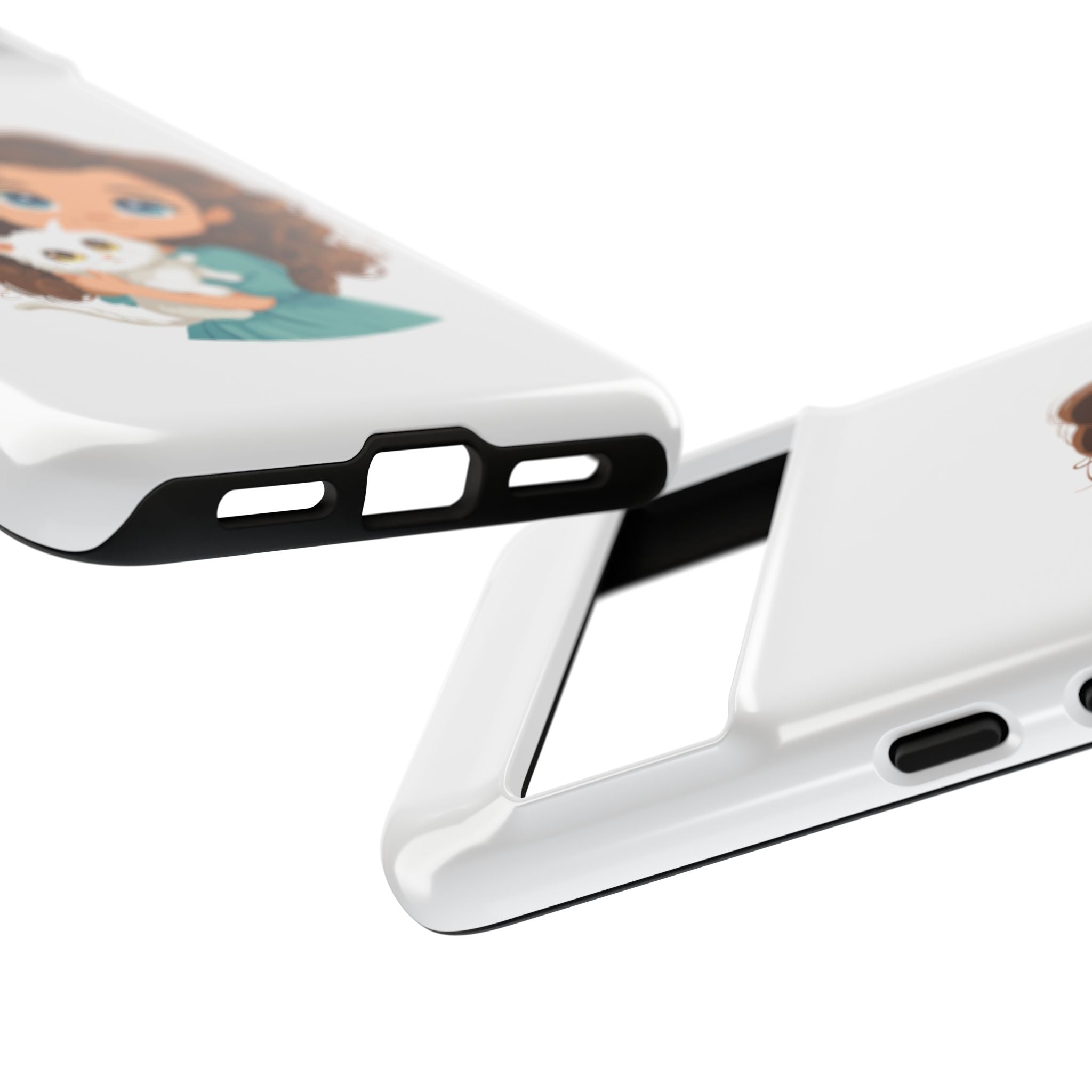 Cute Cat Lover Phone Case, Tough Phone Cover, Pet Lover Gift, Personalized Gift, Kids Phone Case, Animal Lover Accessories