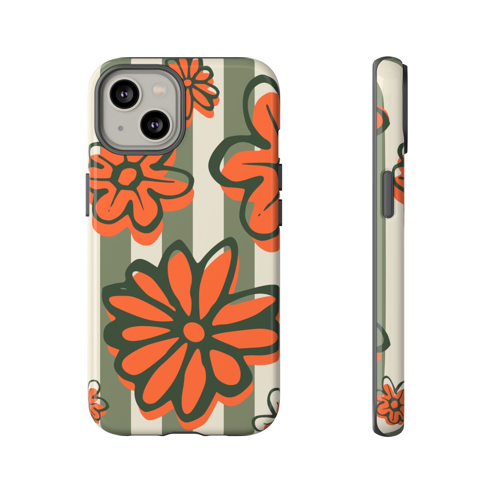 Floral Tough Phone Case - Trendy Protector for Pet Lovers, Super Cute Gift, Floral Design, Stylish Phone Cover, Unique Accessory