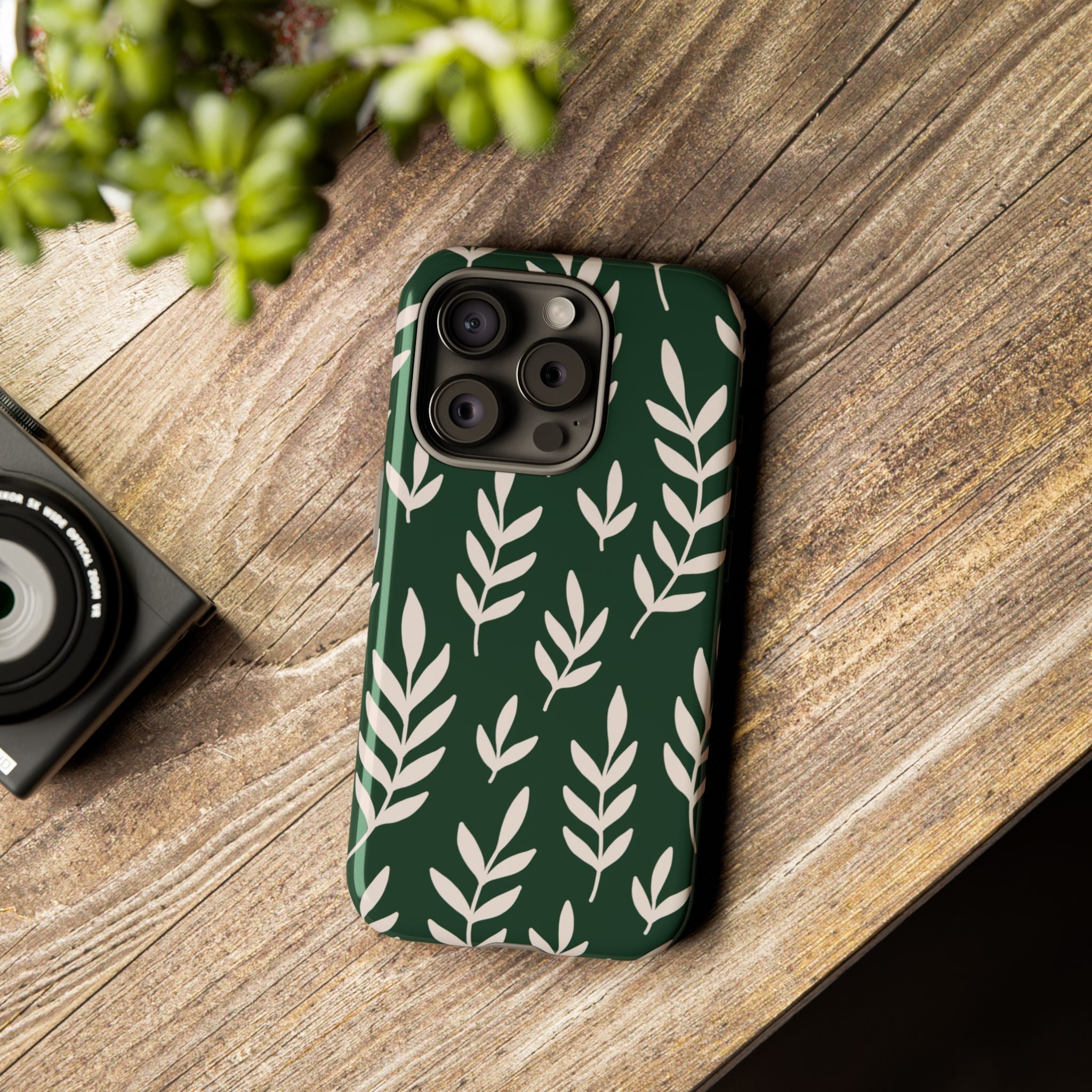 Leafy Phone Case, Tough Cases for Nature Lovers, Green Leaf Design, Eco-Friendly, Stylish Mobile Cover, Gift for Her