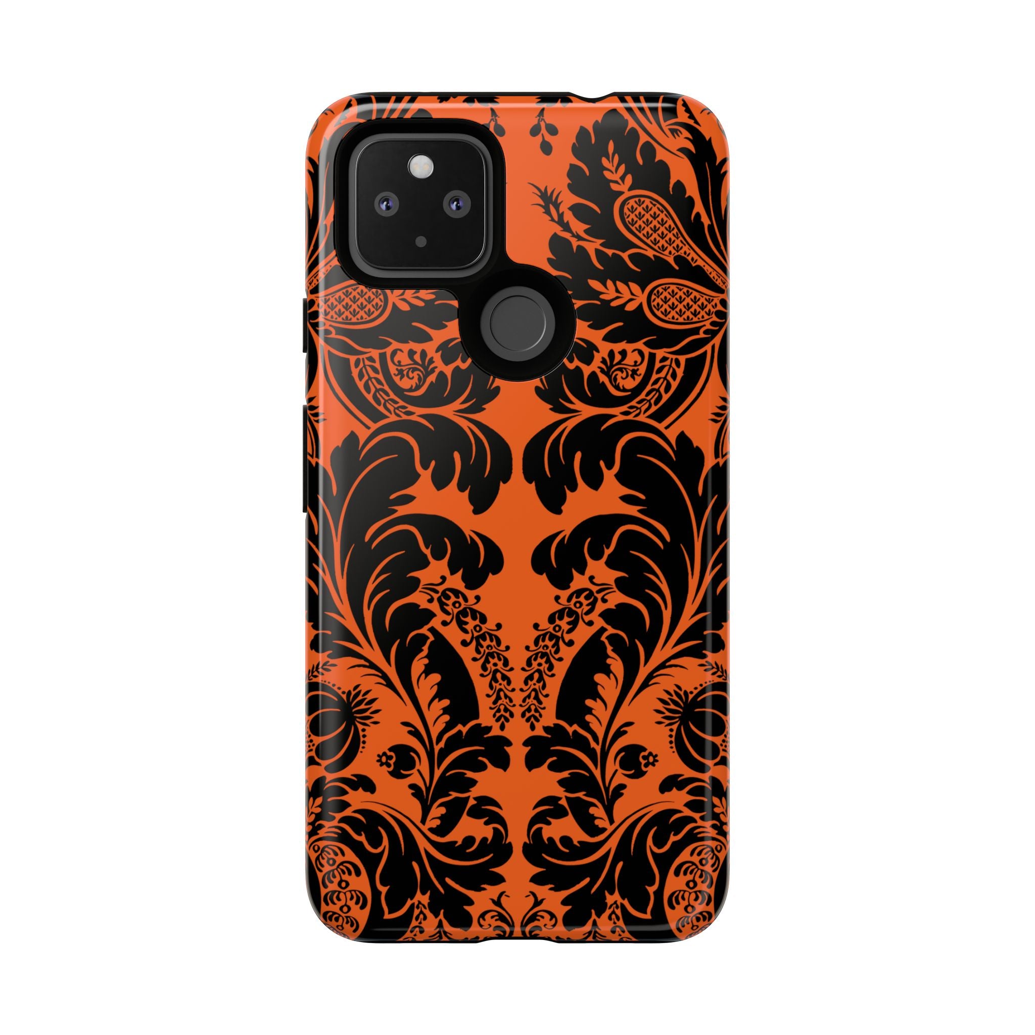Elegant Phone Case with Orange Floral Design | Tough Cases, Smartphone Cover, Gift for Her, Floral Patterns, Stylish Accessories
