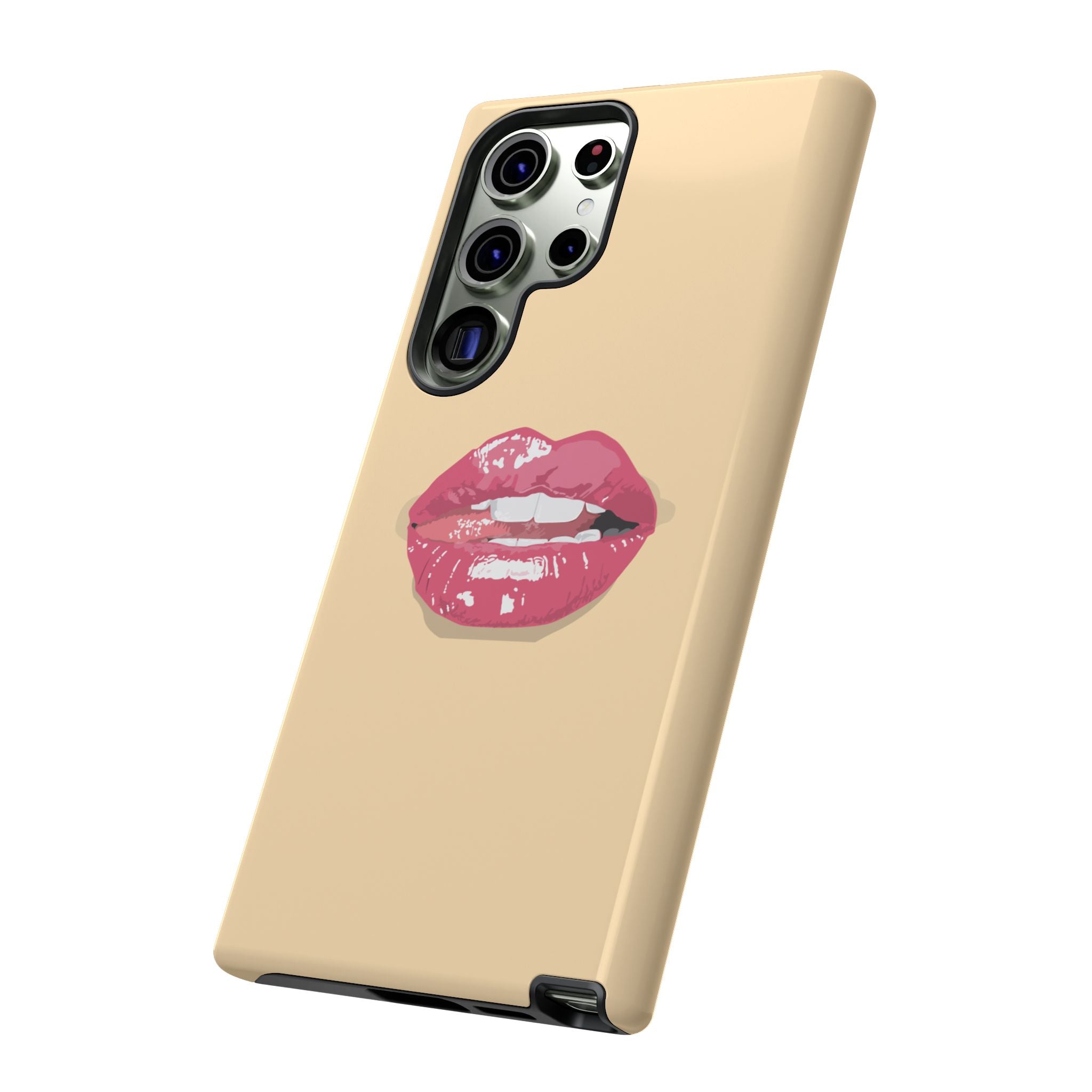 Stylish Phone Case with Lip Print, Trendy Mobile Cover, Fashion Accessory, Gift for Her, Cute Cell Phone Case