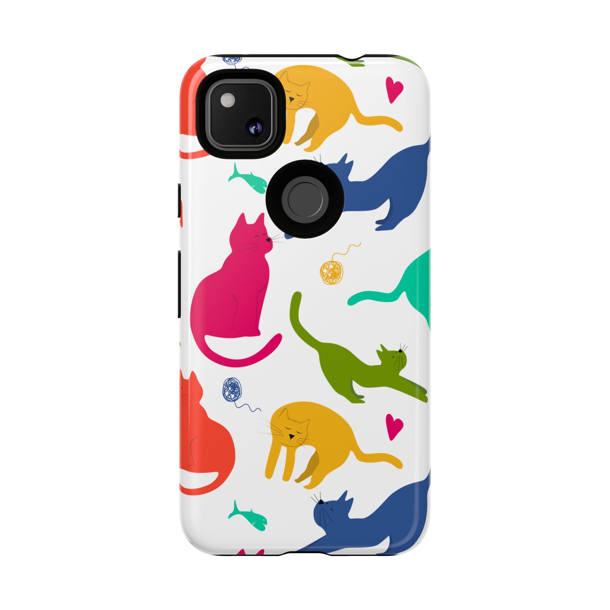 Colorful Cat Phone Case, Fun Pet Lover Gift, Tough Phone Cover, Cute Cat Accessories, Animal Theme Decor