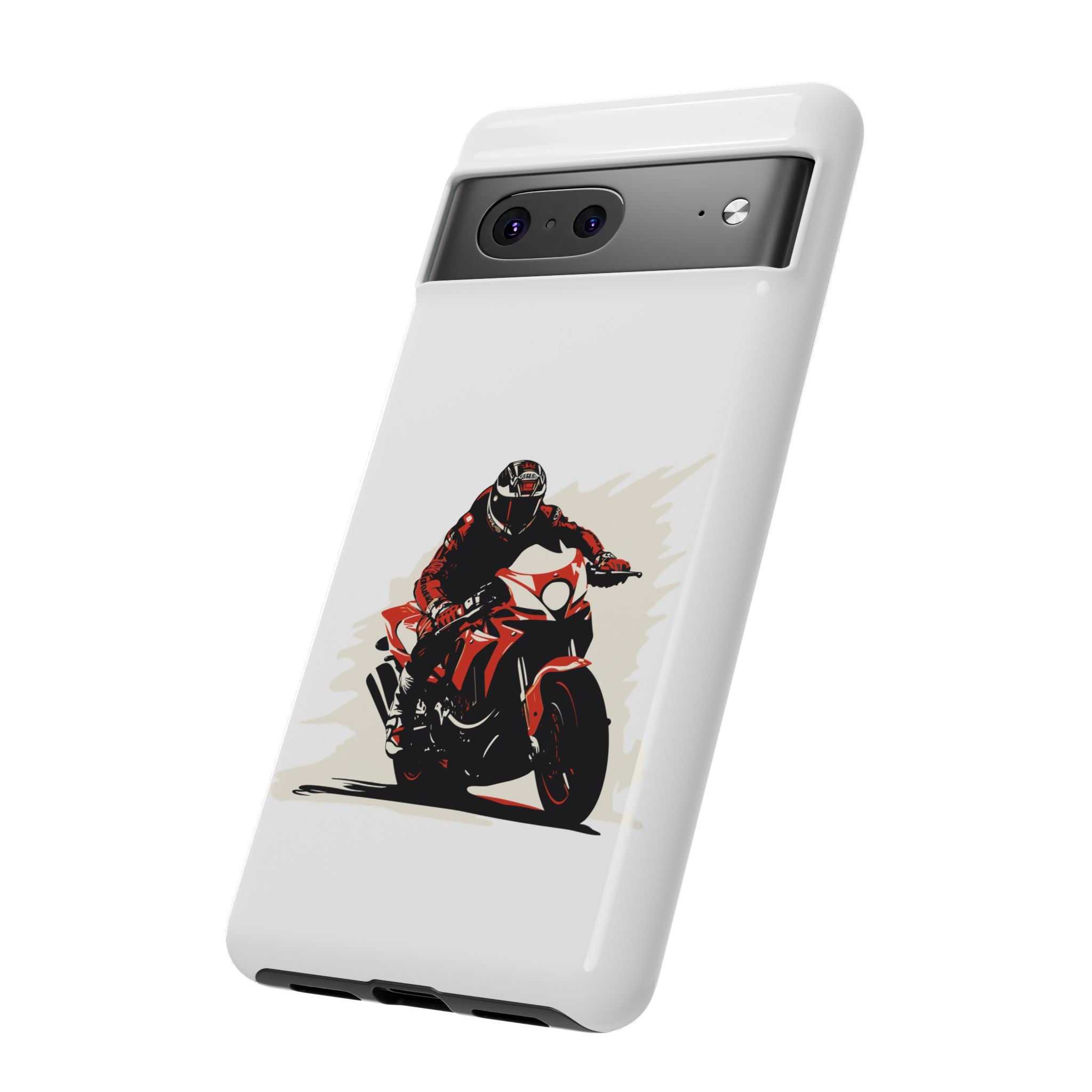 Motorcycle Phone Case, Tough Cases for Riders, Biker Accessory, Gifts for Motorcyclists, Red Bike Design
