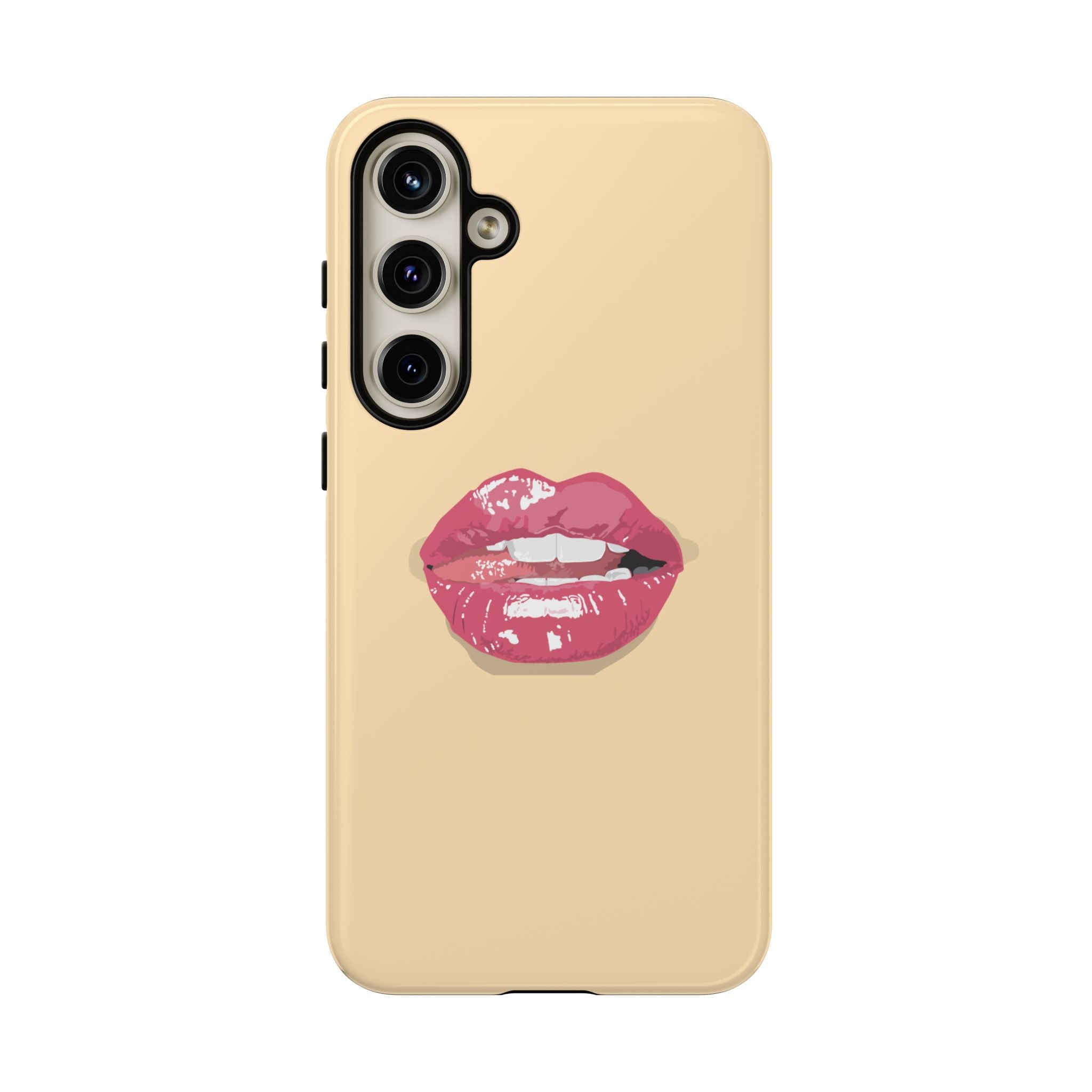 Stylish Phone Case with Lip Print, Trendy Mobile Cover, Fashion Accessory, Gift for Her, Cute Cell Phone Case